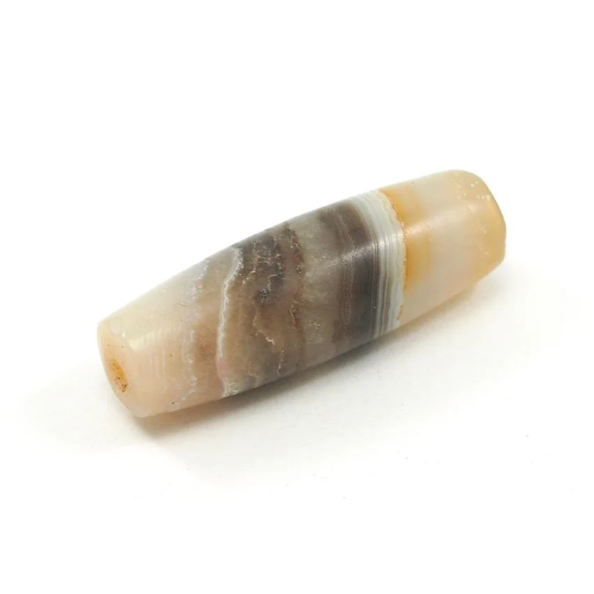 Banded Agate Barrel Shape "Dzi" Style Beads I - Image 6
