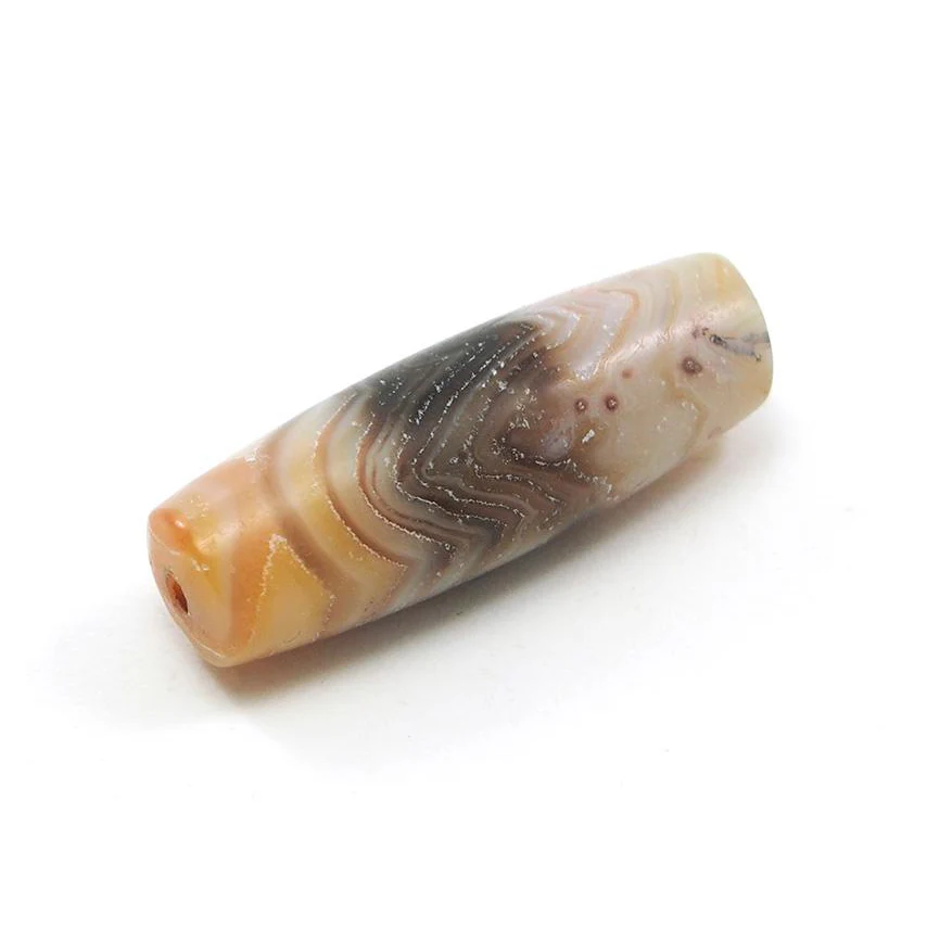 Banded Agate Barrel Shape "Dzi" Style Beads I - Image 7