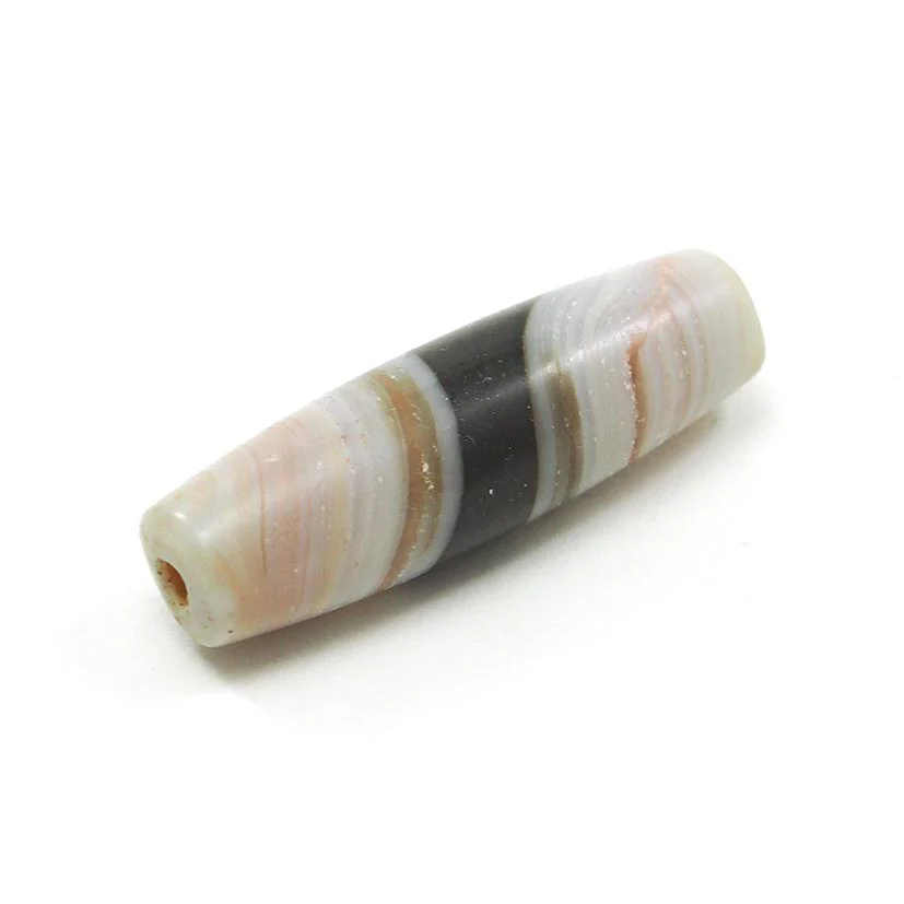 Banded Agate Barrel Shape "Dzi" Style Beads I - Image 8