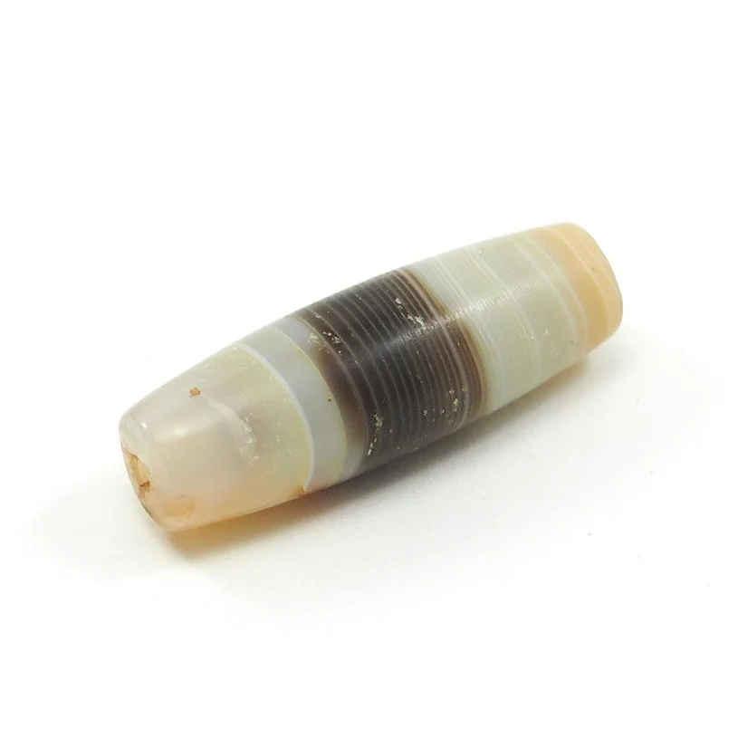 Banded Agate Barrel Shape "Dzi" Style Beads I - Image 9