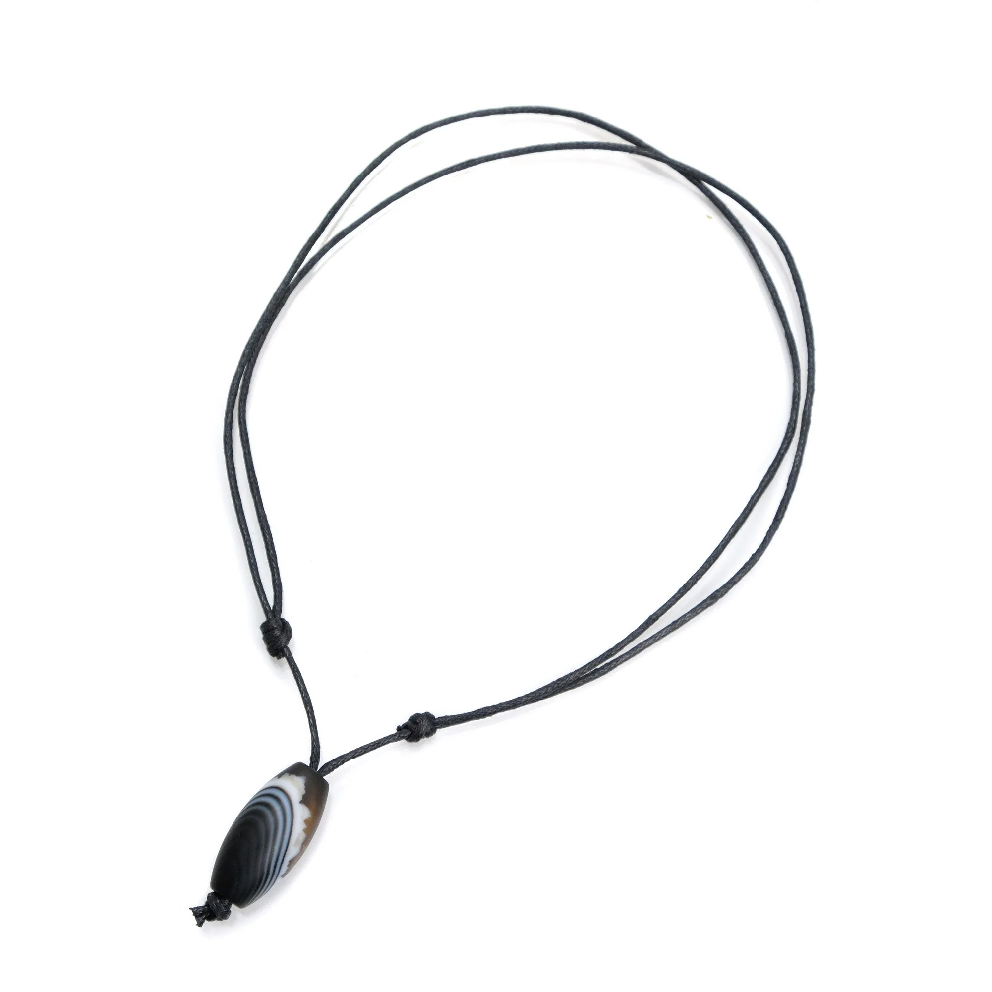 Banded Agate Bead Adjustable Necklace 1 - Image 2
