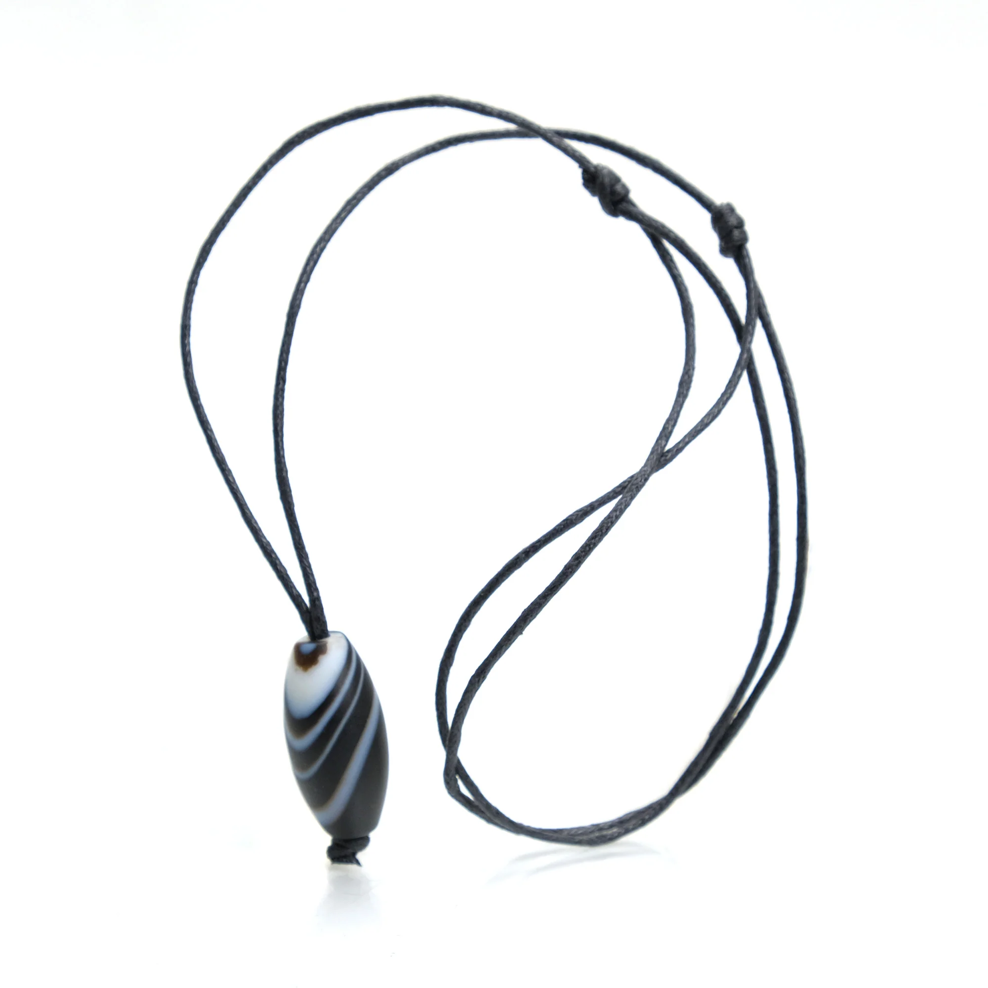 Banded Agate Bead Adjustable Necklace 1 - Image 3