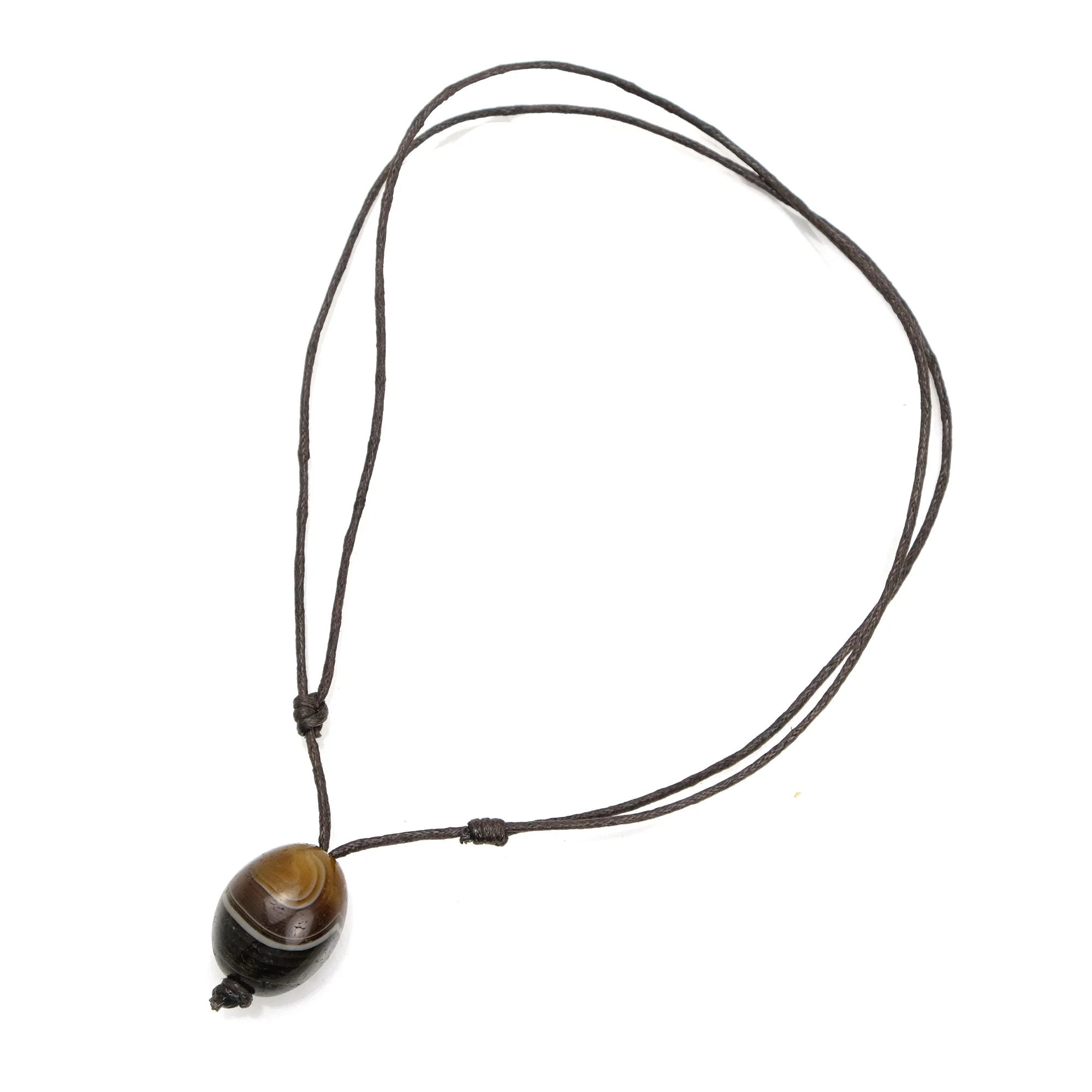 Banded Agate Bead Adjustable Necklace 2 - Image 2
