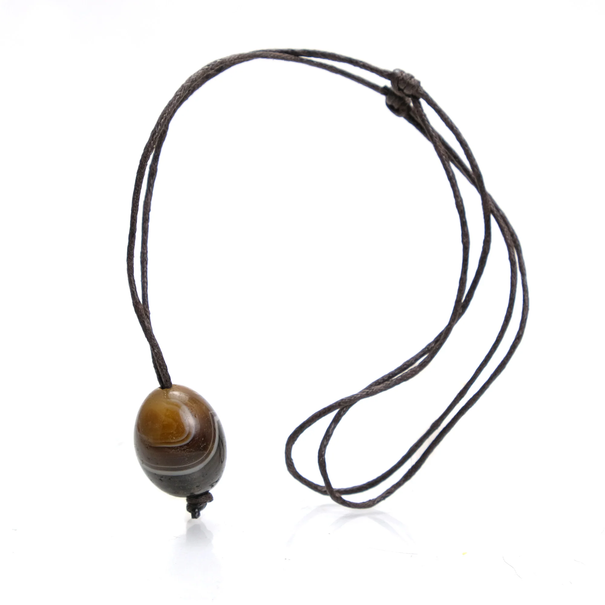Banded Agate Bead Adjustable Necklace 2 - Image 3