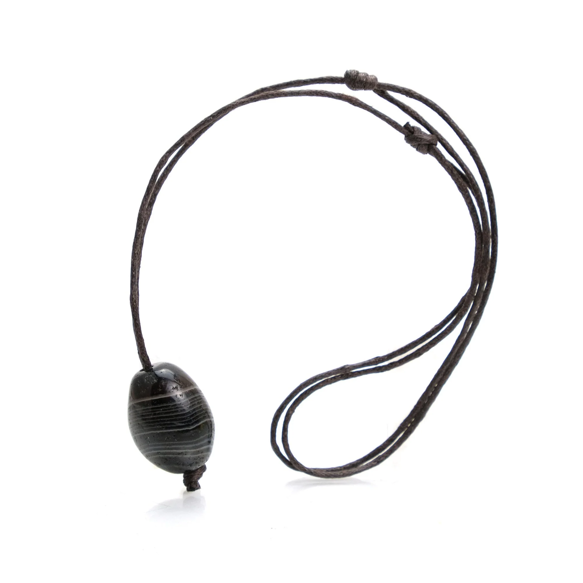 Banded Agate Bead Adjustable Necklace 2 - Image 4