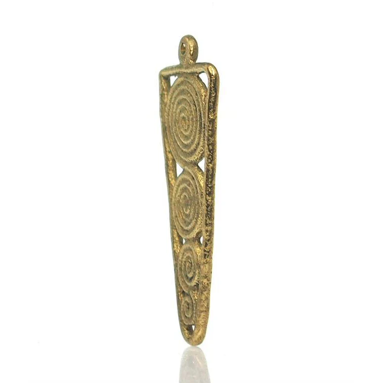 Baoule Cast Brass Heirloom Bead Pendant 5 - Image 2