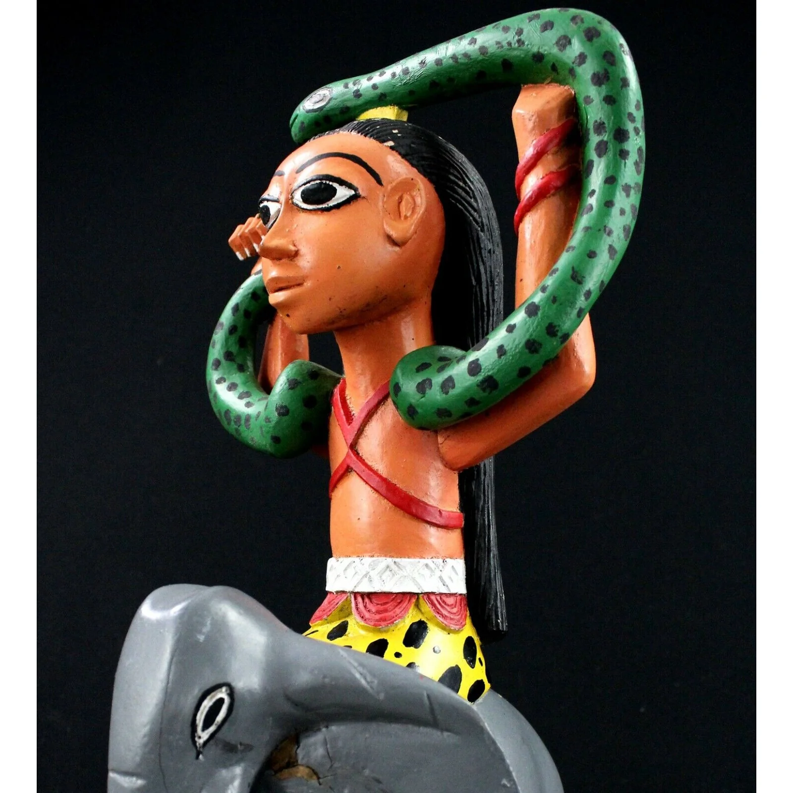 Baoulé Elephant Rider Mami Wata Statue, Ivory Coast #1104 - Image 9