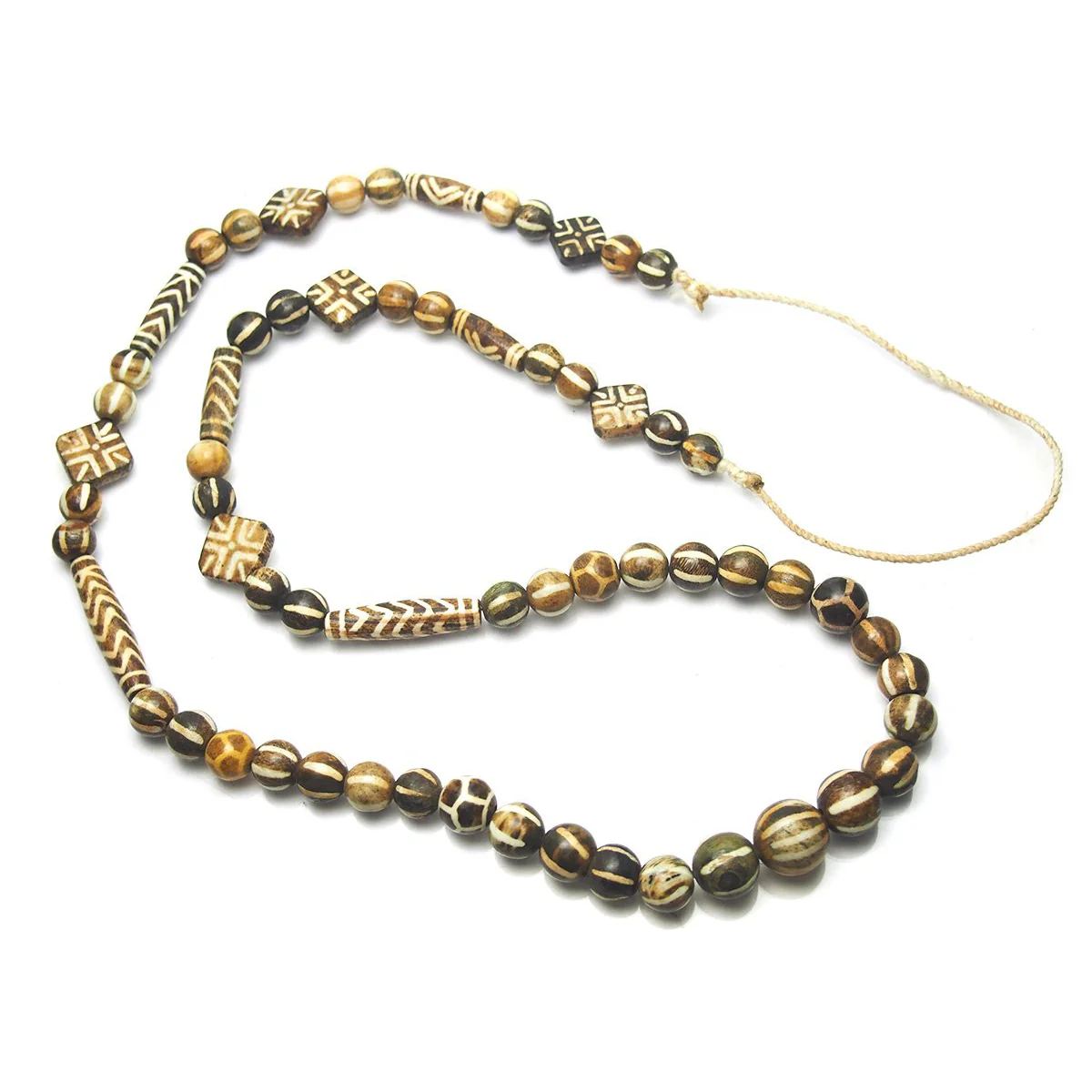 Petrified Palmwood Batik "Pumtek" Beads from Burma - Image 3
