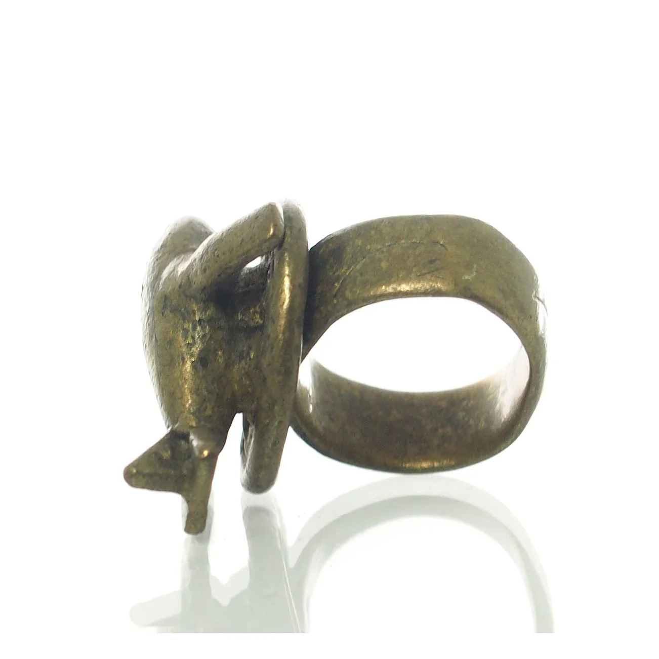 Baule Airplane Prestige Brass Ring from Côte d'Ivoire - Image 3