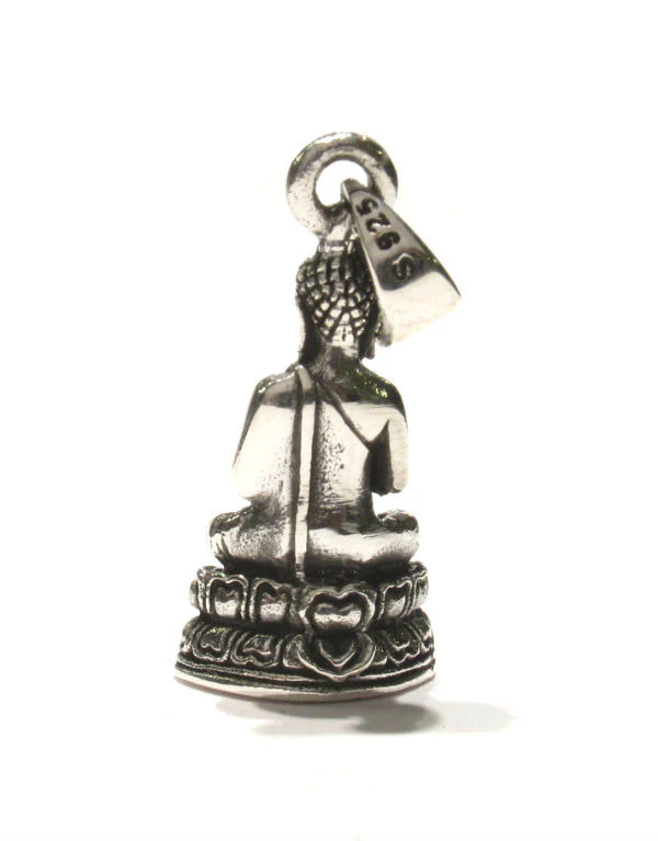 "Be Not Fearful" Buddha Sterling Silver Pendant II - Image 3