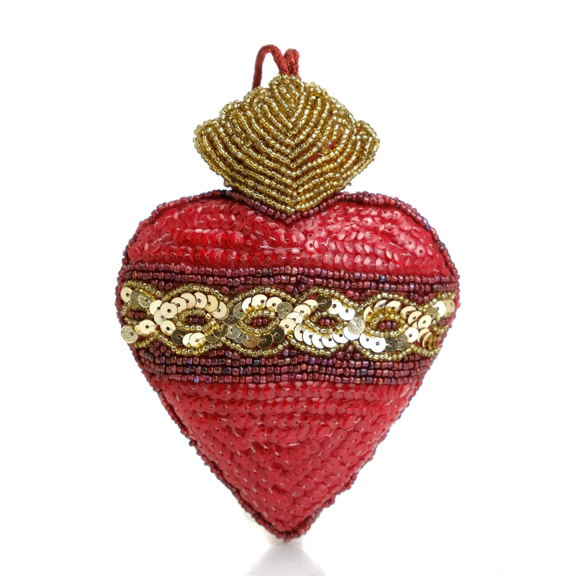 Beaded Sacred Heart Ornament - Image 2