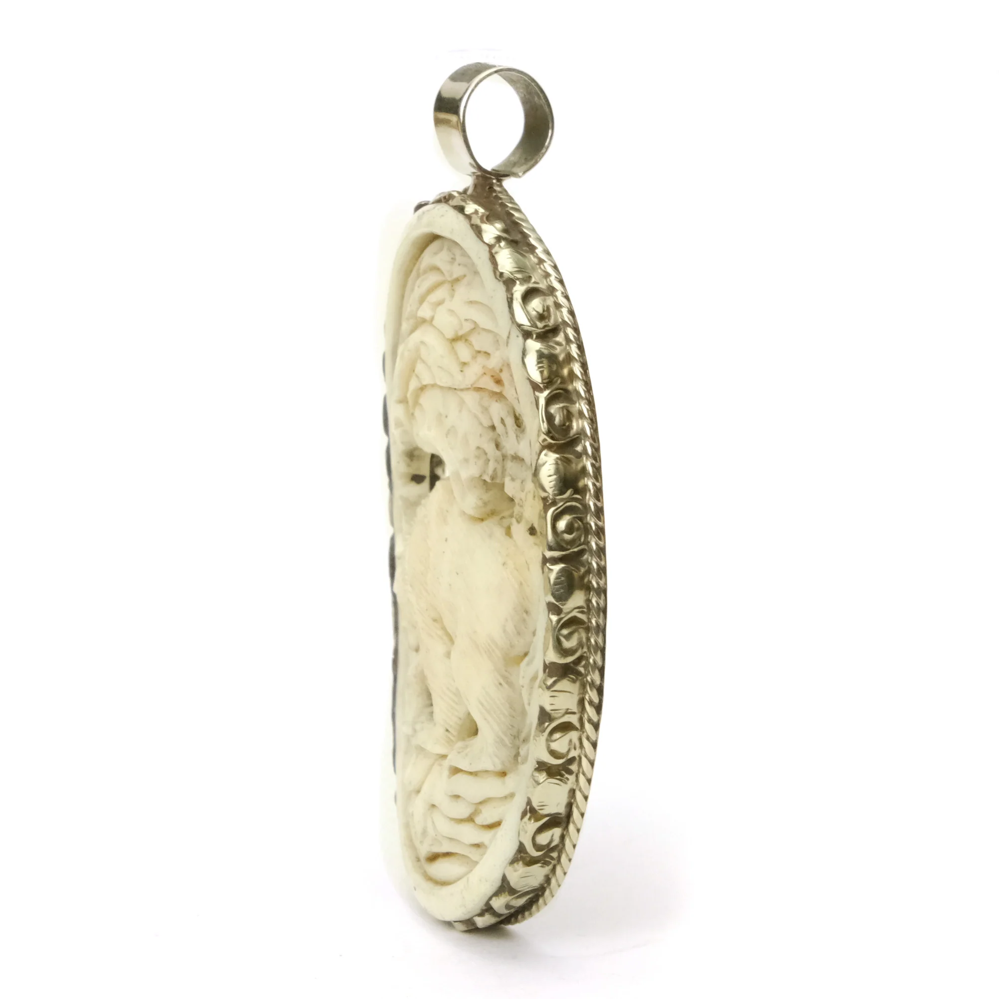 Bear Forest Foraging and Hunting Pendant in White Brass Frame-46 - Image 2