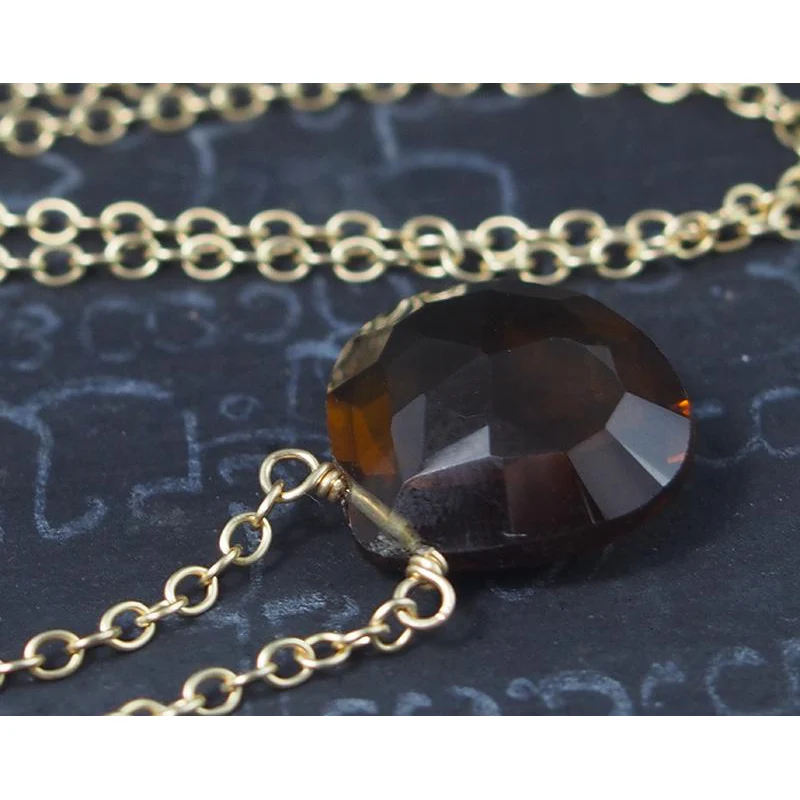 Beer Quartz Necklace On Gold Filled Chain With Gold Filled Trigger Clasp - Image 2