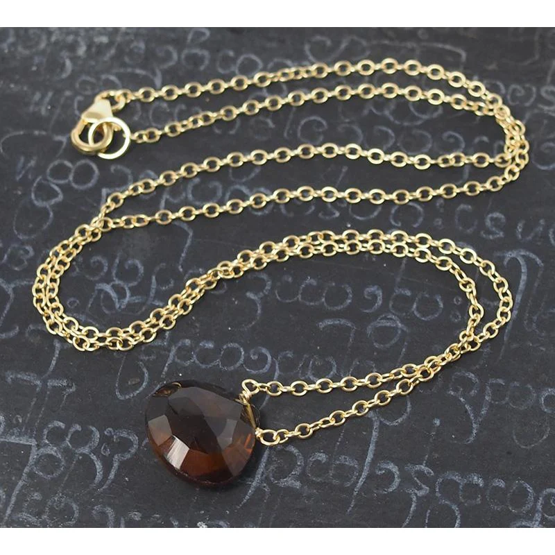 Beer Quartz Necklace On Gold Filled Chain With Gold Filled Trigger Clasp - Image 3