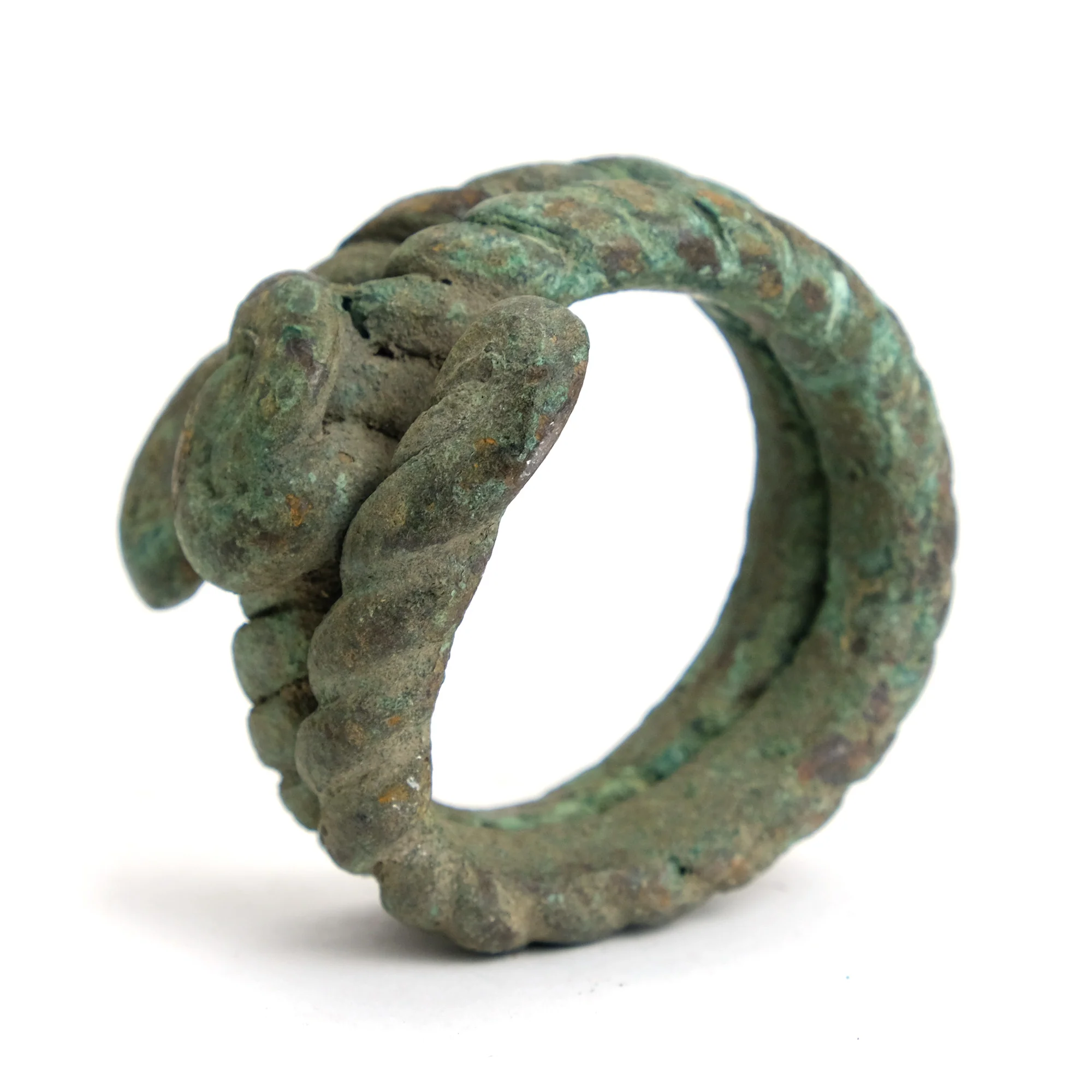 Benue River Valley 19th Century Coiled Copper Currency Bangle from Nigeria - Image 2