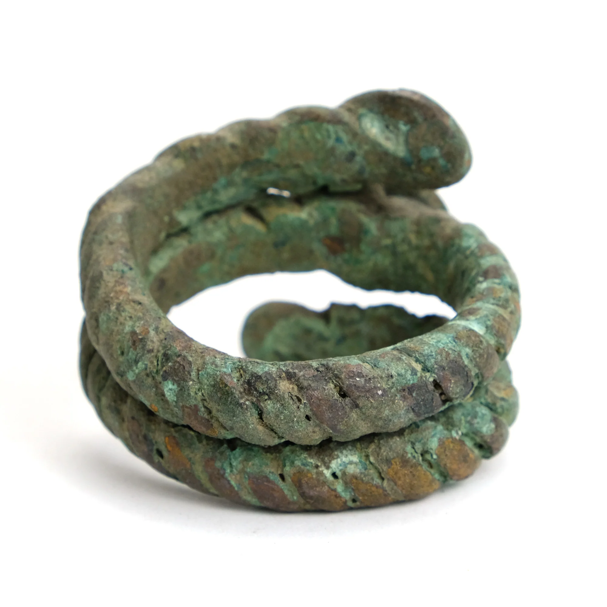 Benue River Valley 19th Century Coiled Copper Currency Bangle from Nigeria - Image 3