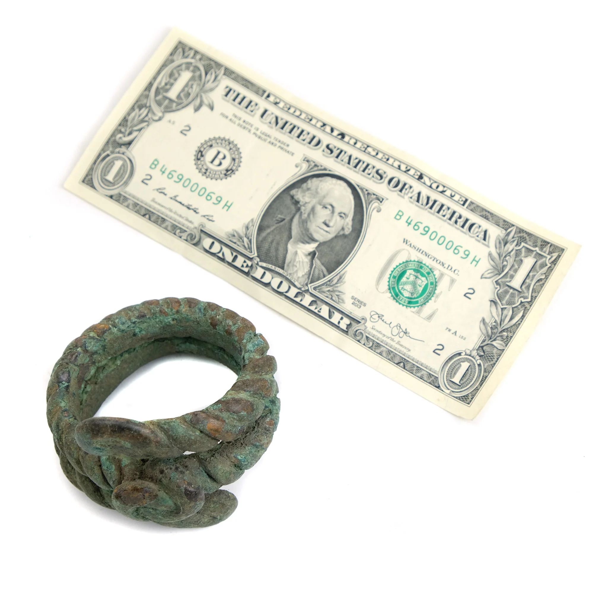 Benue River Valley 19th Century Coiled Copper Currency Bangle from Nigeria - Image 4
