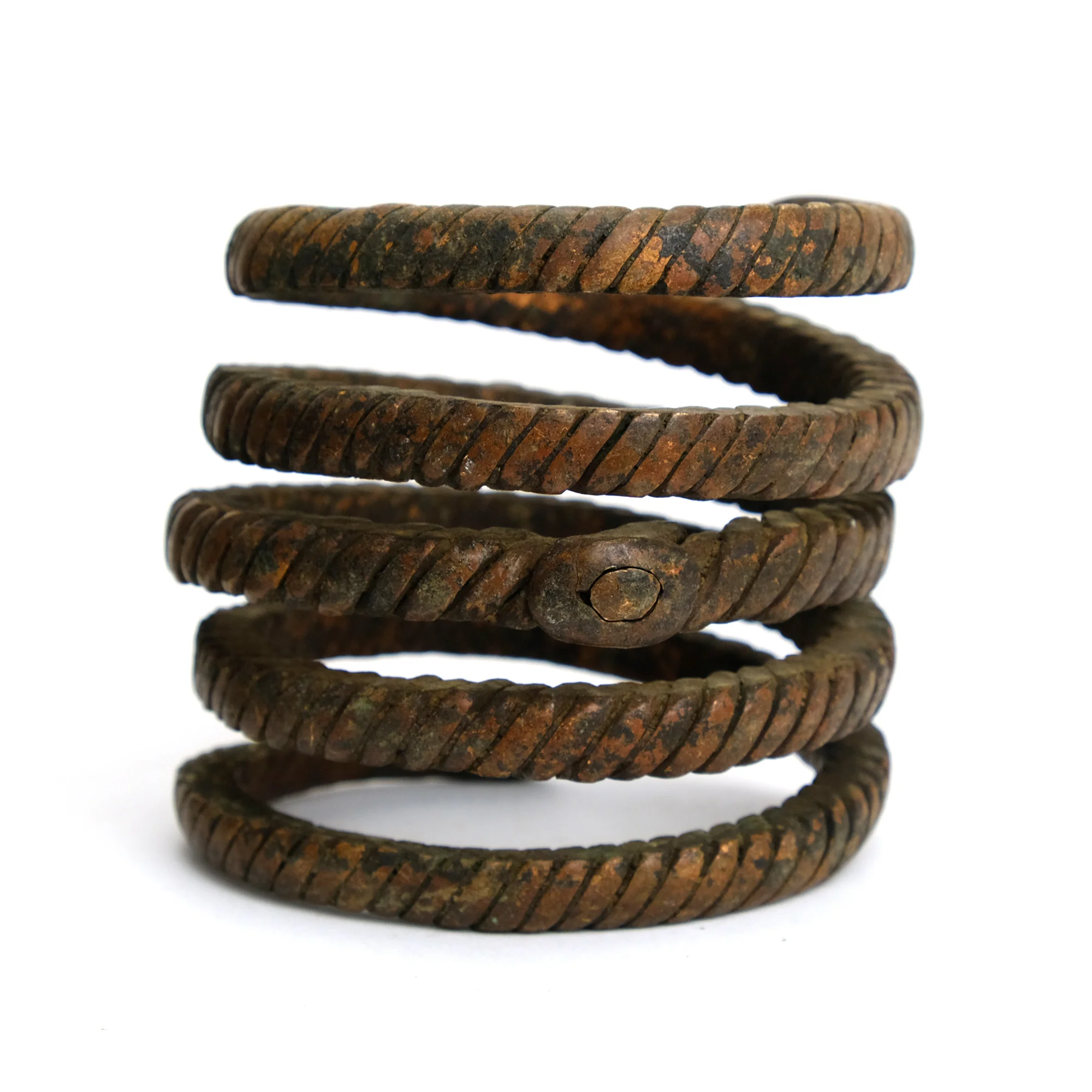 Benue River Valley 19th Century Coiled Copper Currency Bangles from Nigeria - Image 3