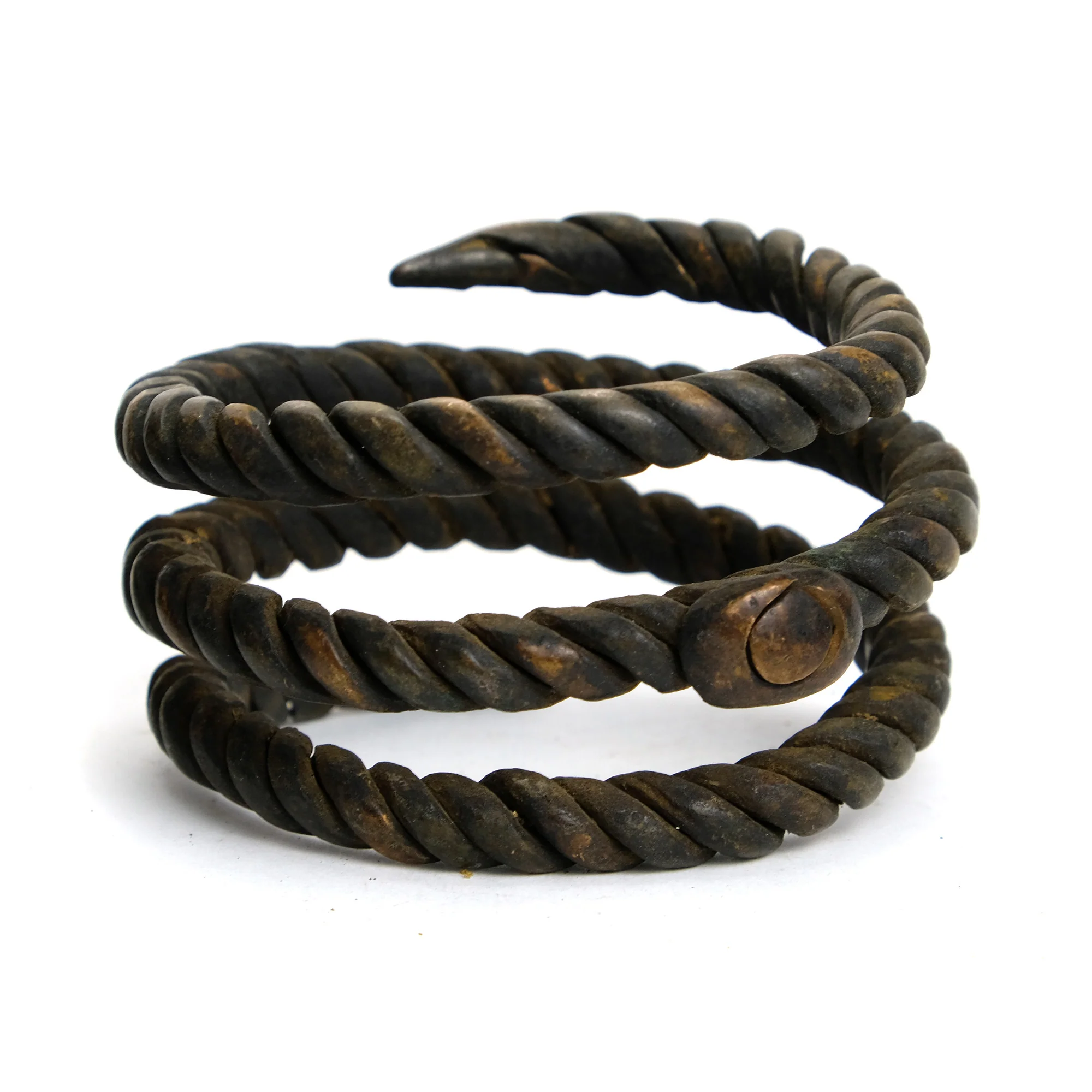 Benue River Valley 19th Century Coiled Copper Currency Bangles from Nigeria - Image 4