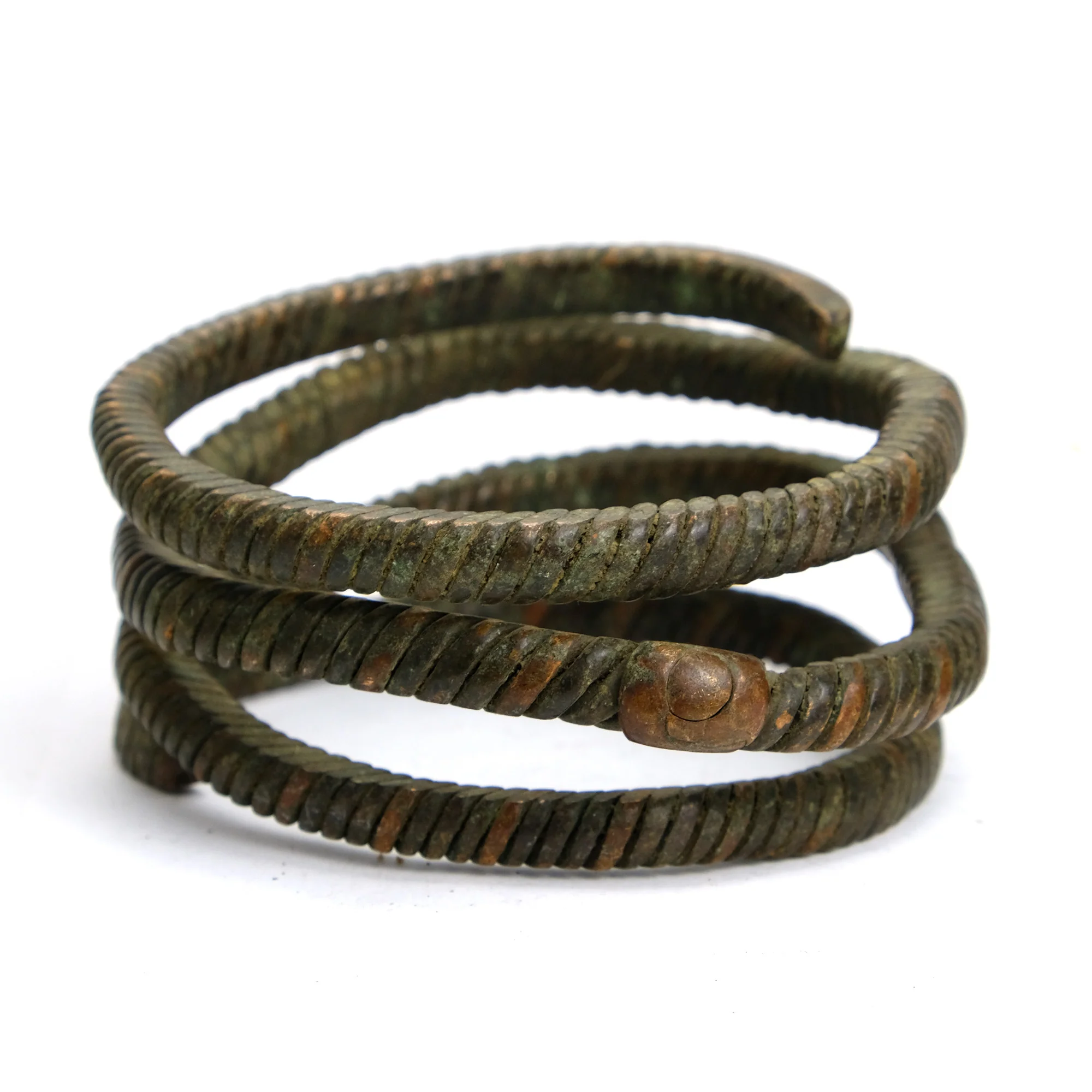 Benue River Valley 19th Century Coiled Copper Currency Bangles from Nigeria - Image 6