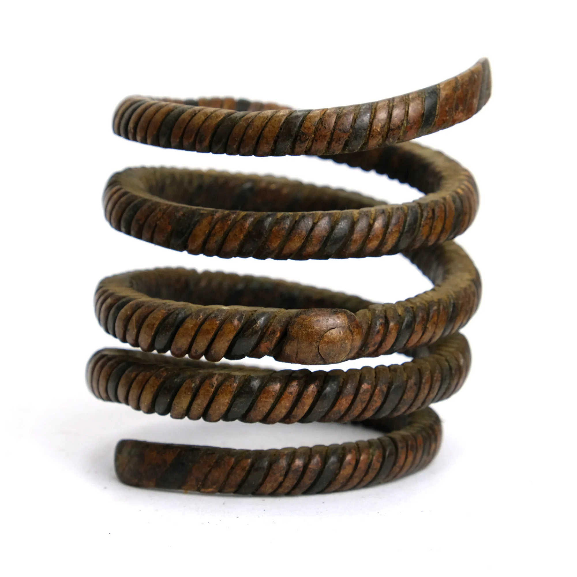 Benue River Valley 19th Century Coiled Copper Currency Bangles from Nigeria - Image 7