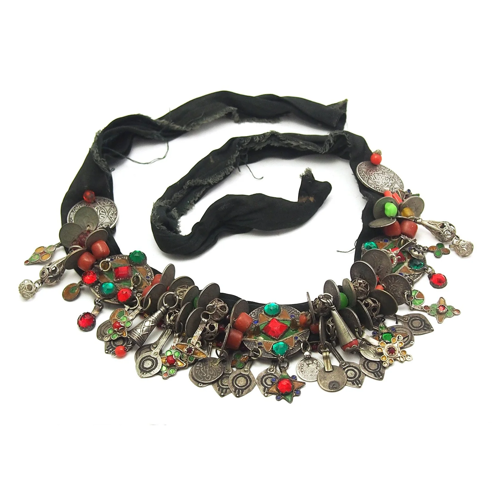 Berber Dowry Coin/Enamel Heirloom Headpiece - Image 2