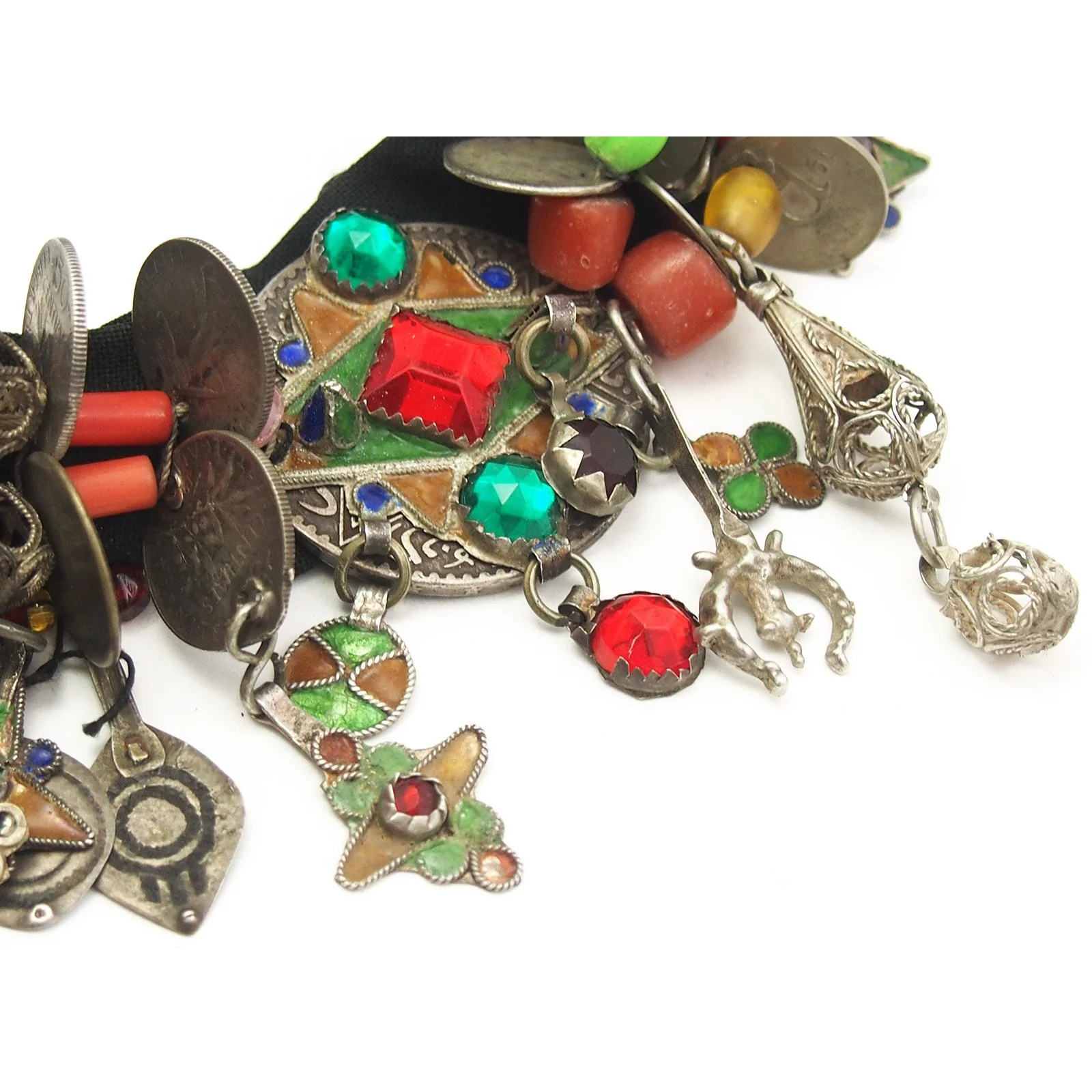 Berber Dowry Coin/Enamel Heirloom Headpiece - Image 7