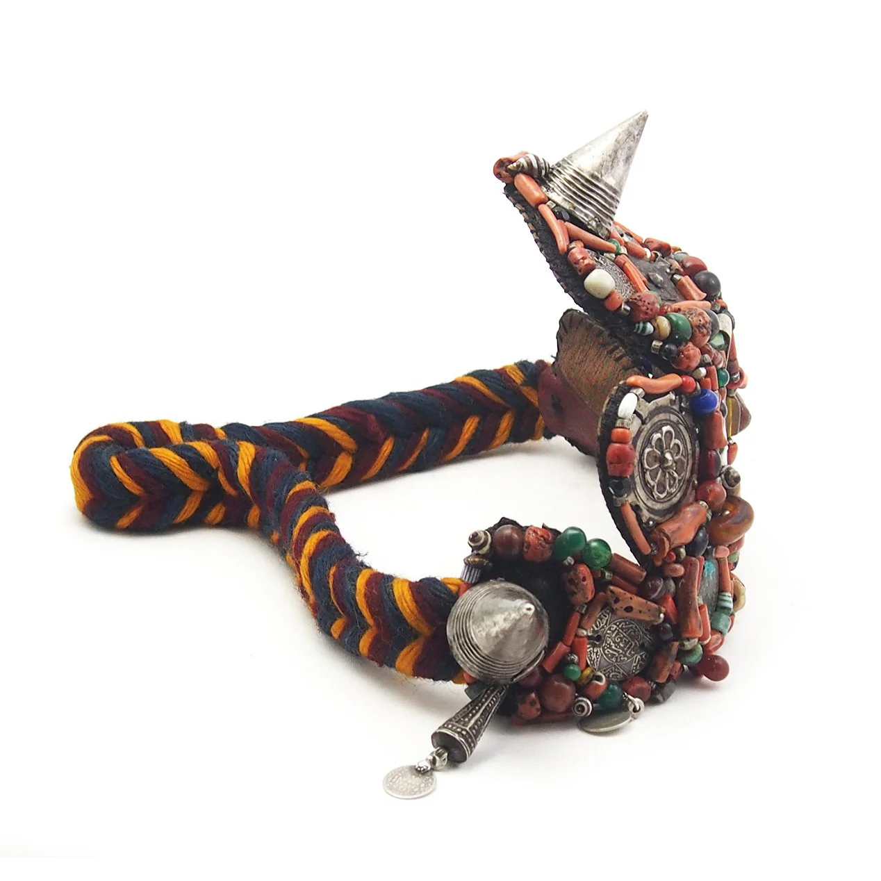 Berber Heirloom Coral Dowry Crown, B - Image 7