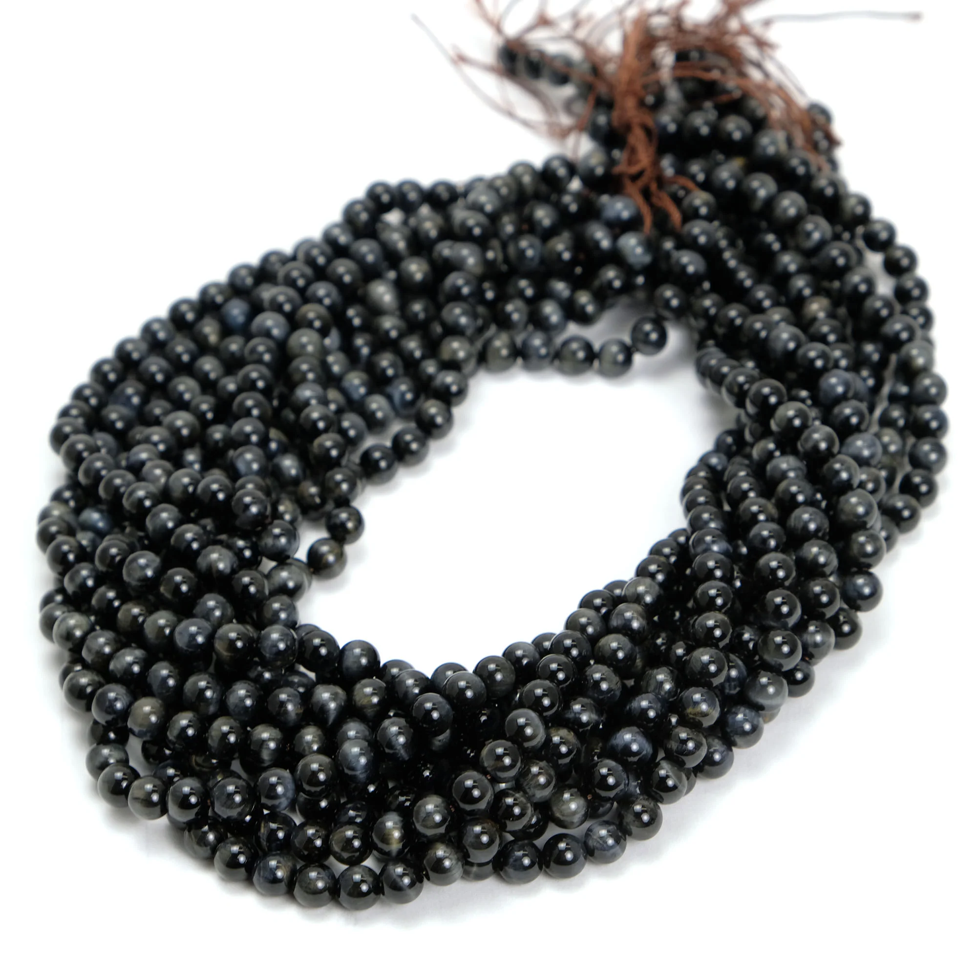Black Cat's Eye 6mm Smooth Rounds - Image 2