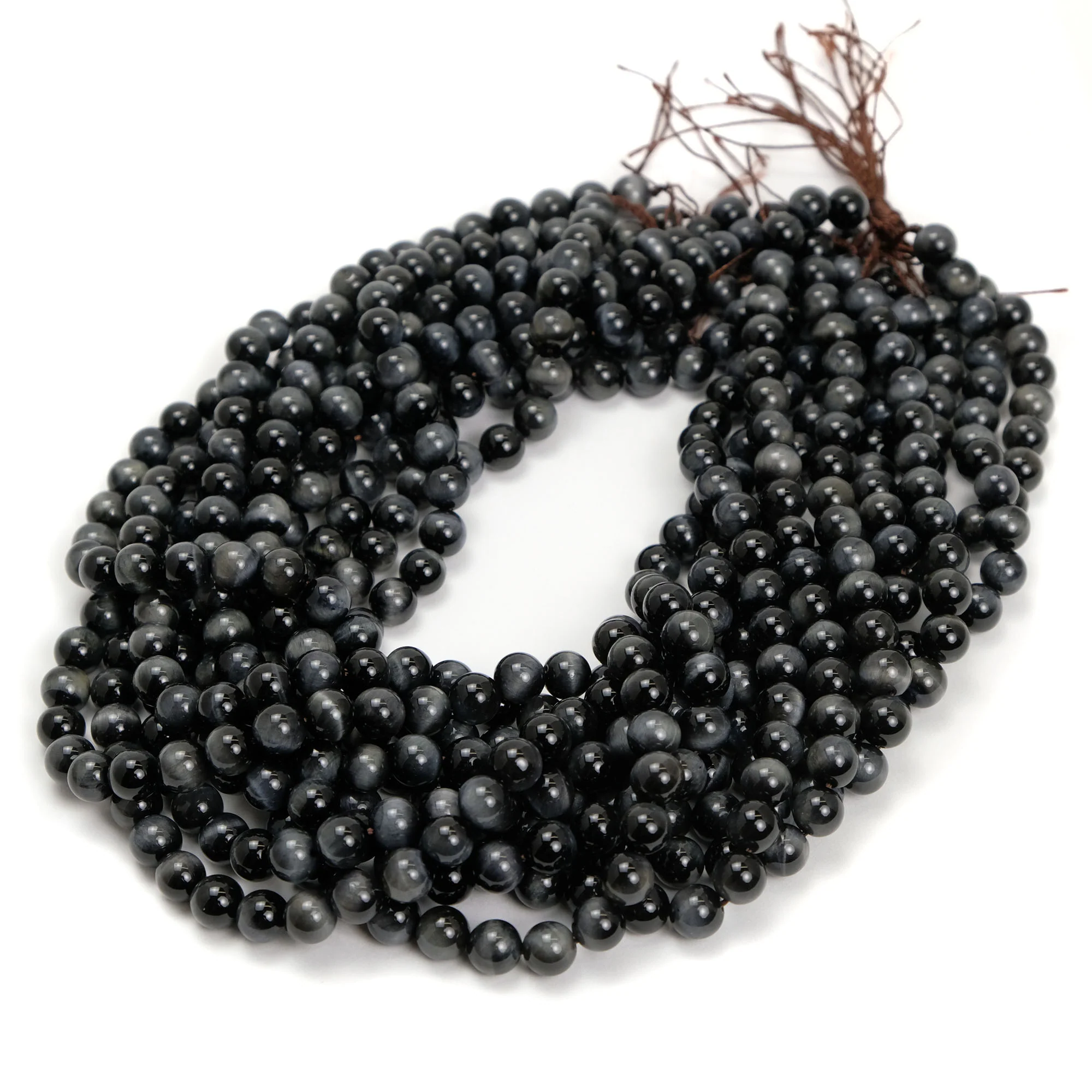 Black Cat's Eye 8mm Smooth Rounds - Image 2