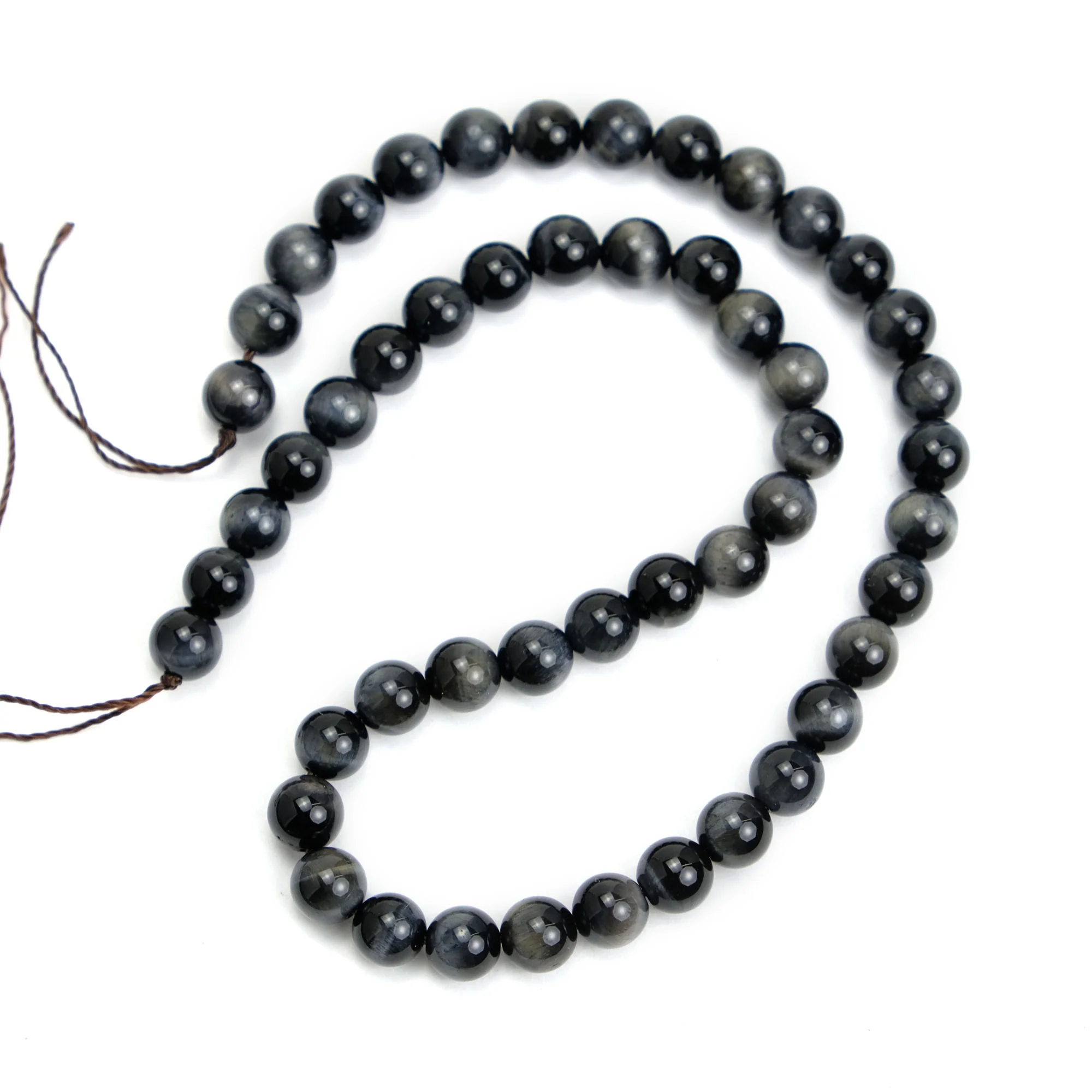 Black Cat's Eye 8mm Smooth Rounds - Image 3