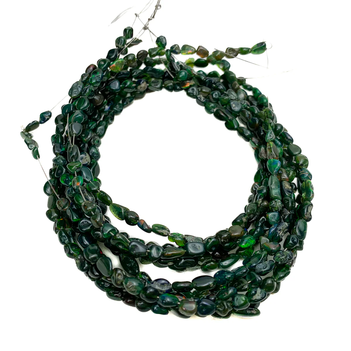 Black / Green Opal Small Nugget Bead Strand - Image 2
