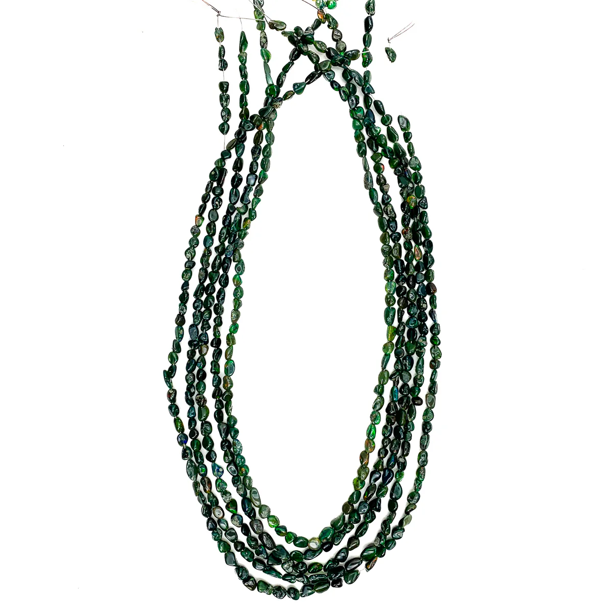 Black / Green Opal Small Nugget Bead Strand - Image 3
