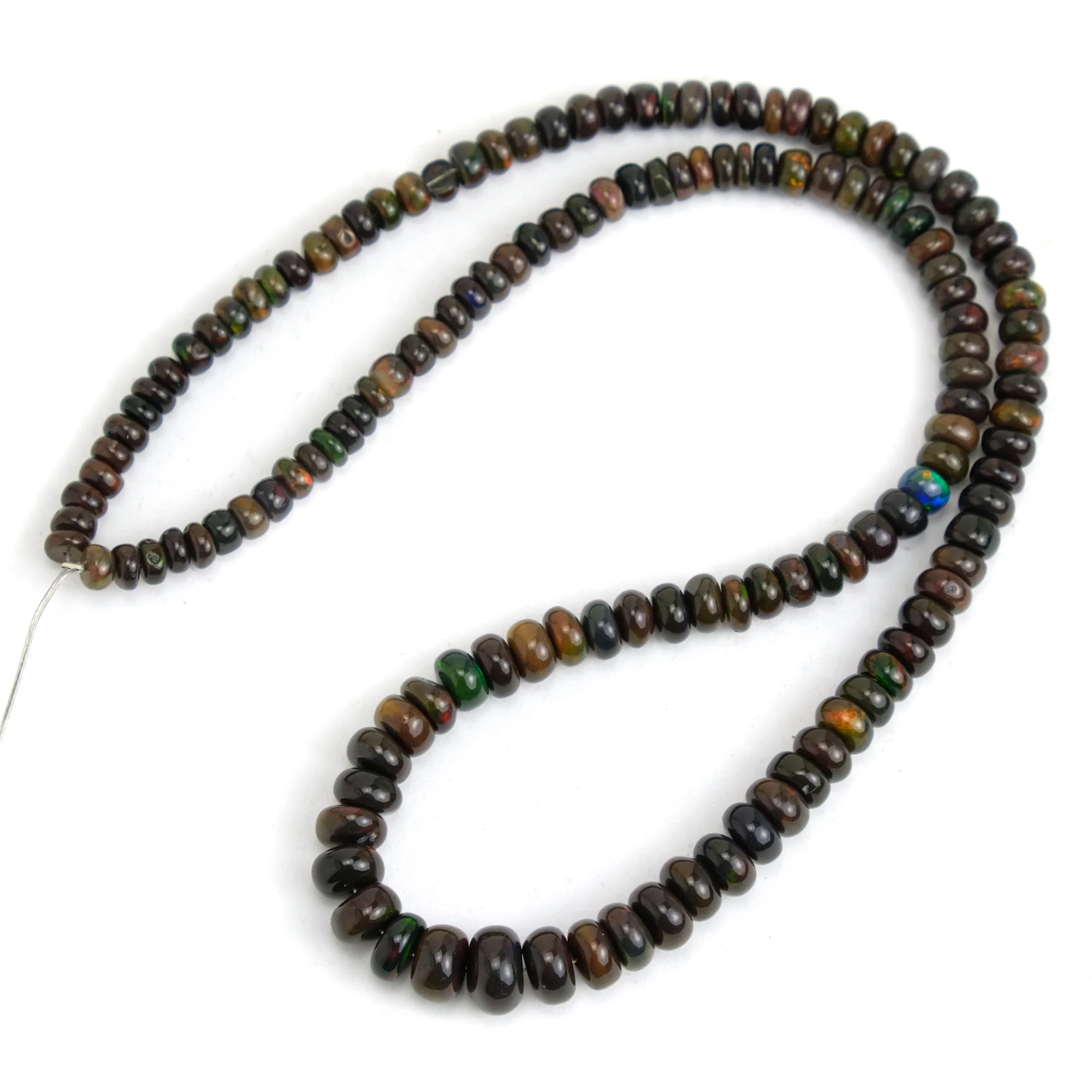 Black Opal Ethiopian Smooth Rondelles - Image 3