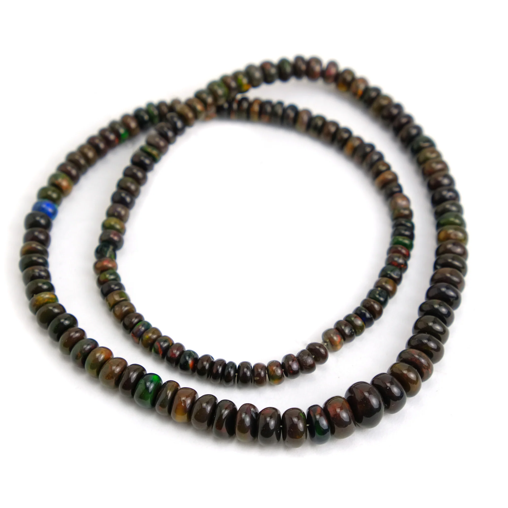 Black Opal Ethiopian Smooth Rondelles - Image 4
