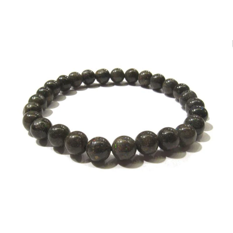 Black Opal Honduras Rounds Stretch Bracelet (7mm,10mm,12mm,14mm) - Image 2