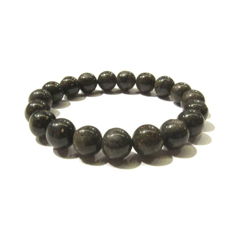 Black Opal Honduras Rounds Stretch Bracelet (7mm,10mm,12mm,14mm) - Image 3