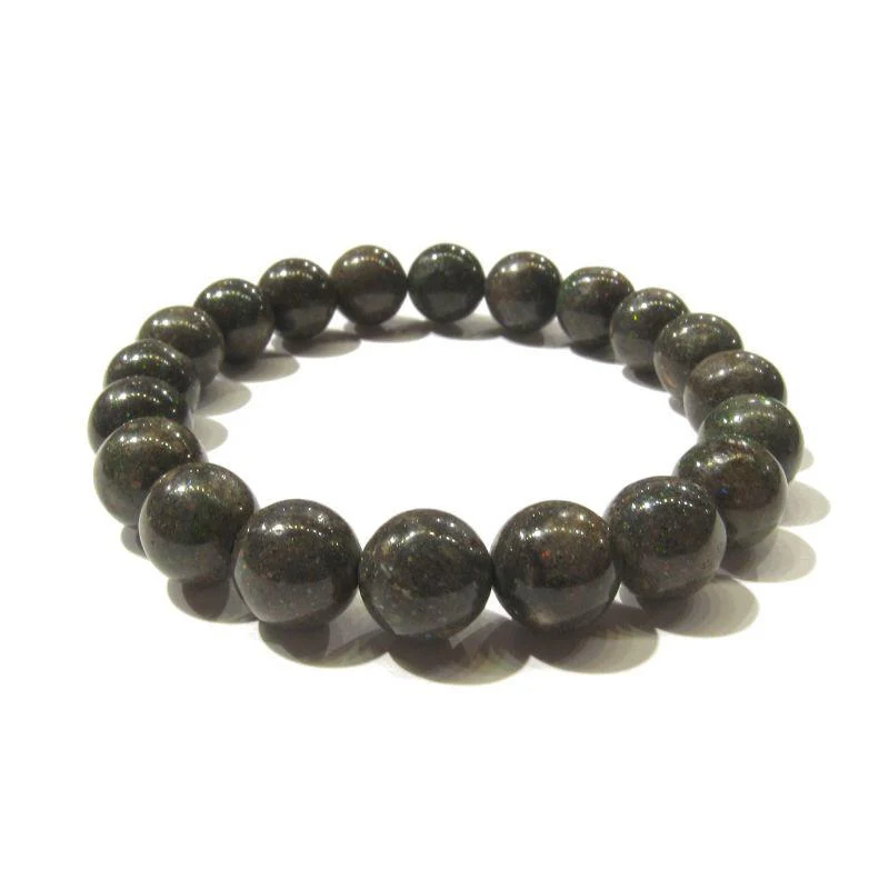 Black Opal Honduras Rounds Stretch Bracelet (7mm,10mm,12mm,14mm) - Image 4