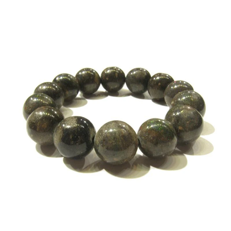 Black Opal Honduras Rounds Stretch Bracelet (7mm,10mm,12mm,14mm) - Image 5