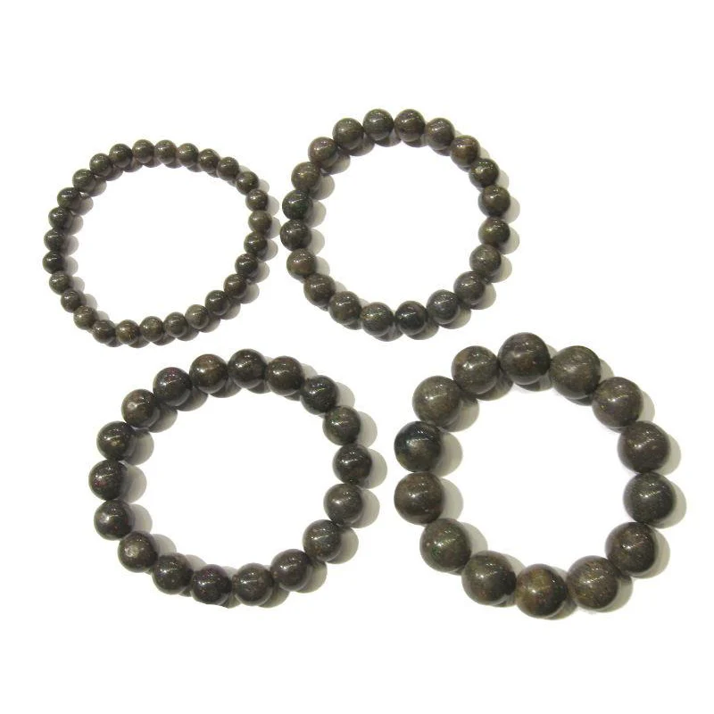Black Opal Honduras Rounds Stretch Bracelet (7mm,10mm,12mm,14mm) - Image 6