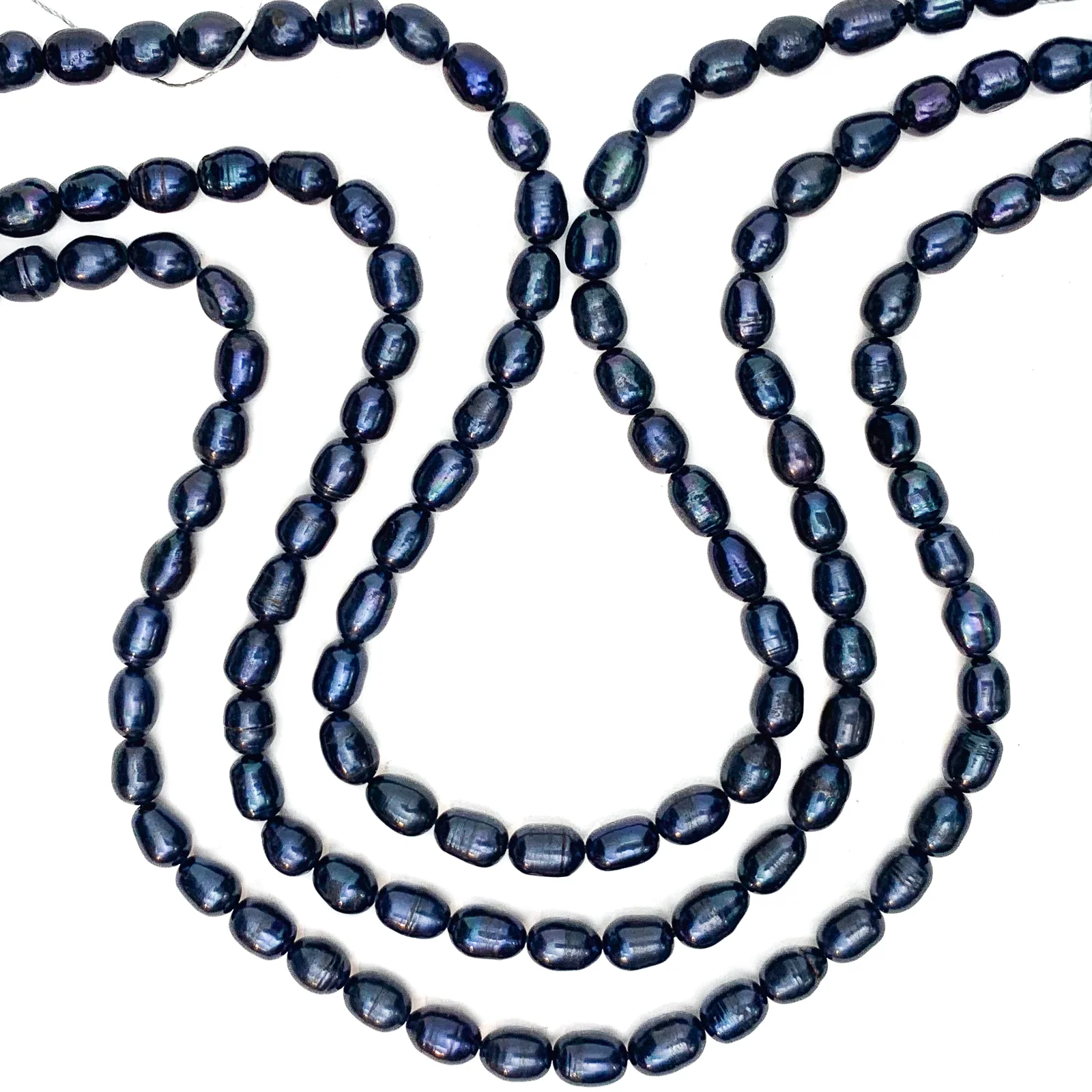Black Rice Freshwater Pearls 7-8mm Bead Strand - Image 5