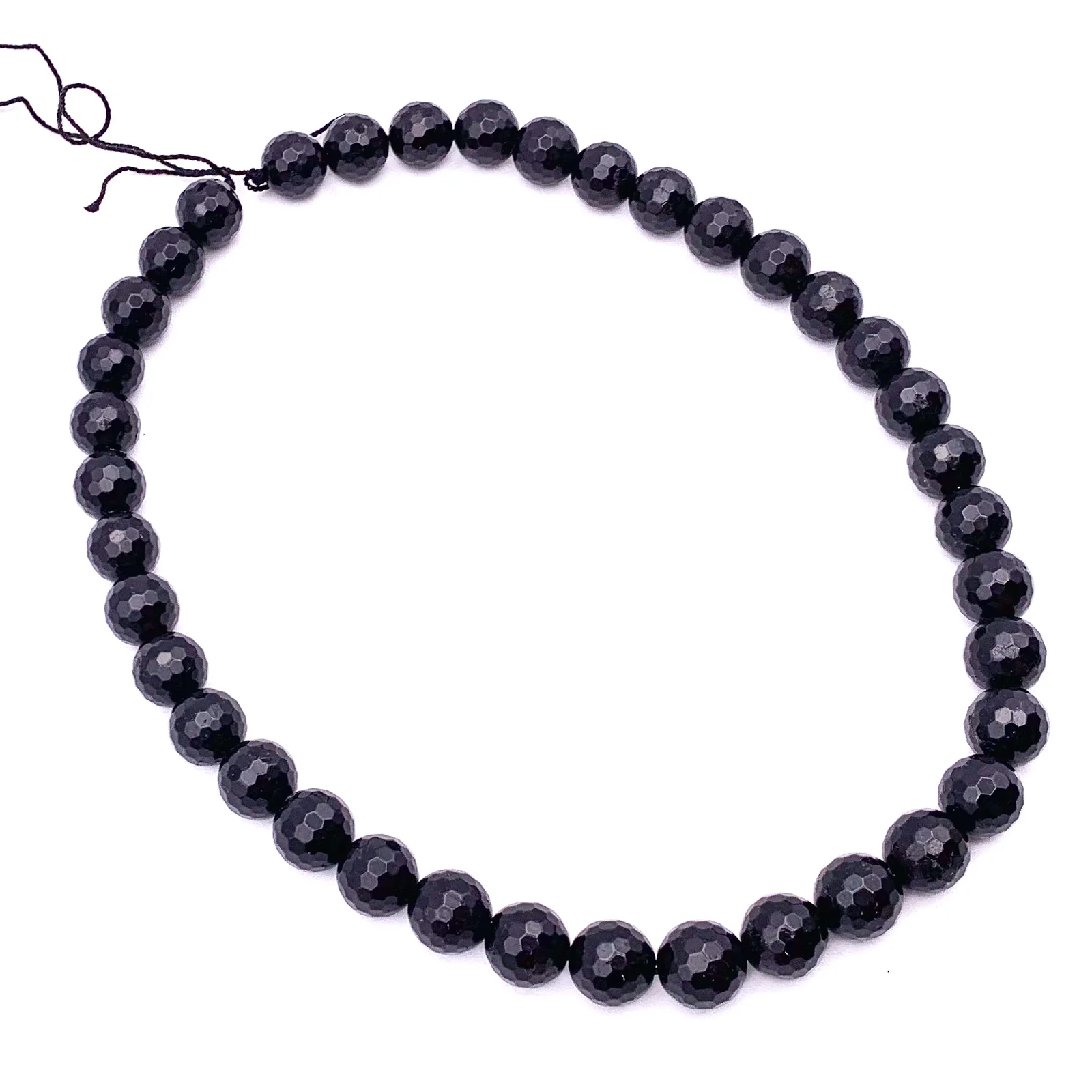 Black Tourmaline 10mm Faceted Rounds Bead Strand - Image 5