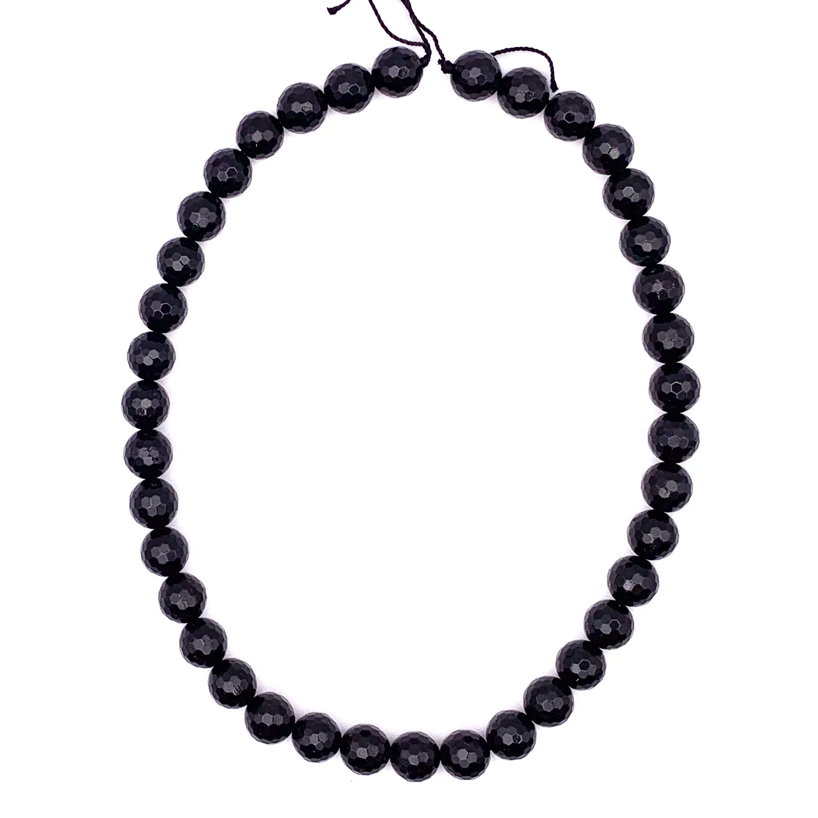 Black Tourmaline 10mm Faceted Rounds Bead Strand - Image 6
