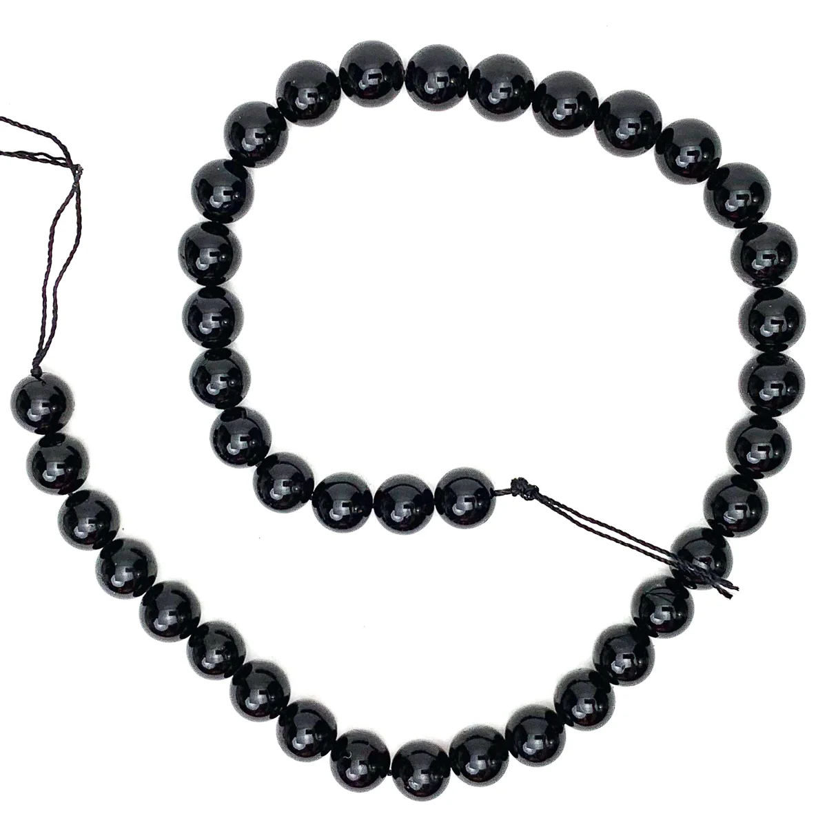 Black Tourmaline 10mm Smooth Rounds Bead Strand - Image 2