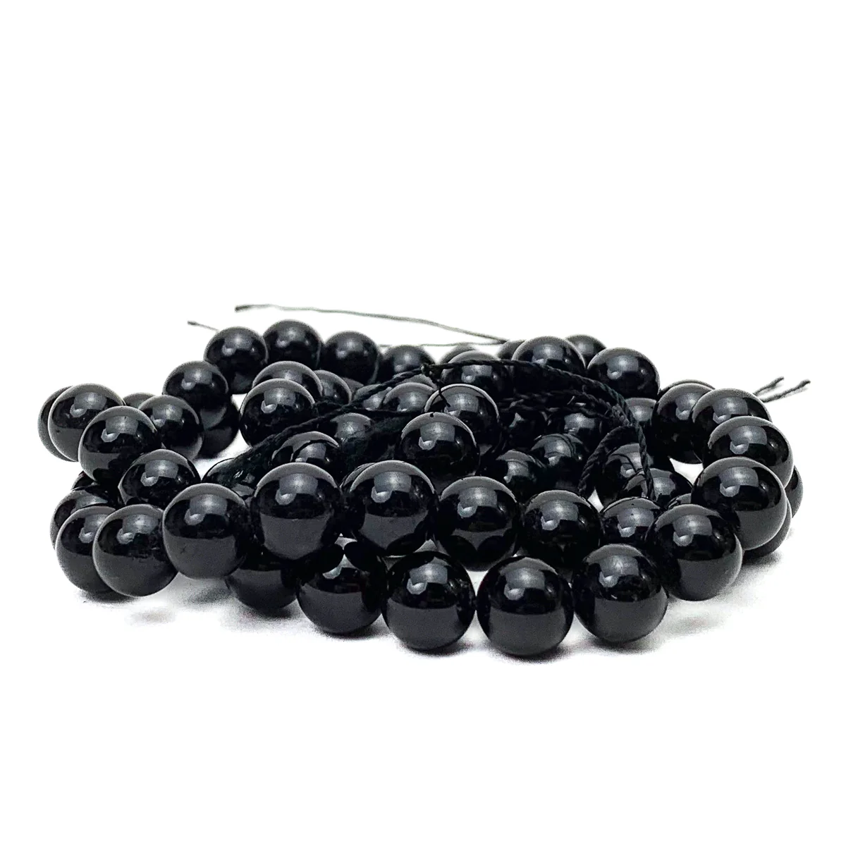 Black Tourmaline 10mm Smooth Rounds Bead Strand - Image 3