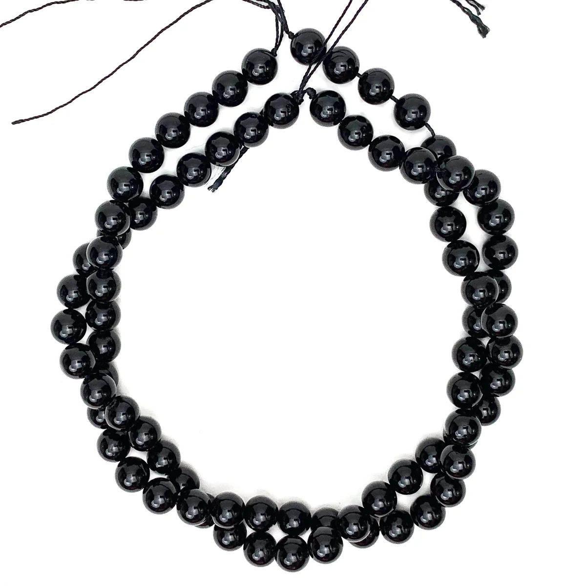 Black Tourmaline 10mm Smooth Rounds Bead Strand - Image 5
