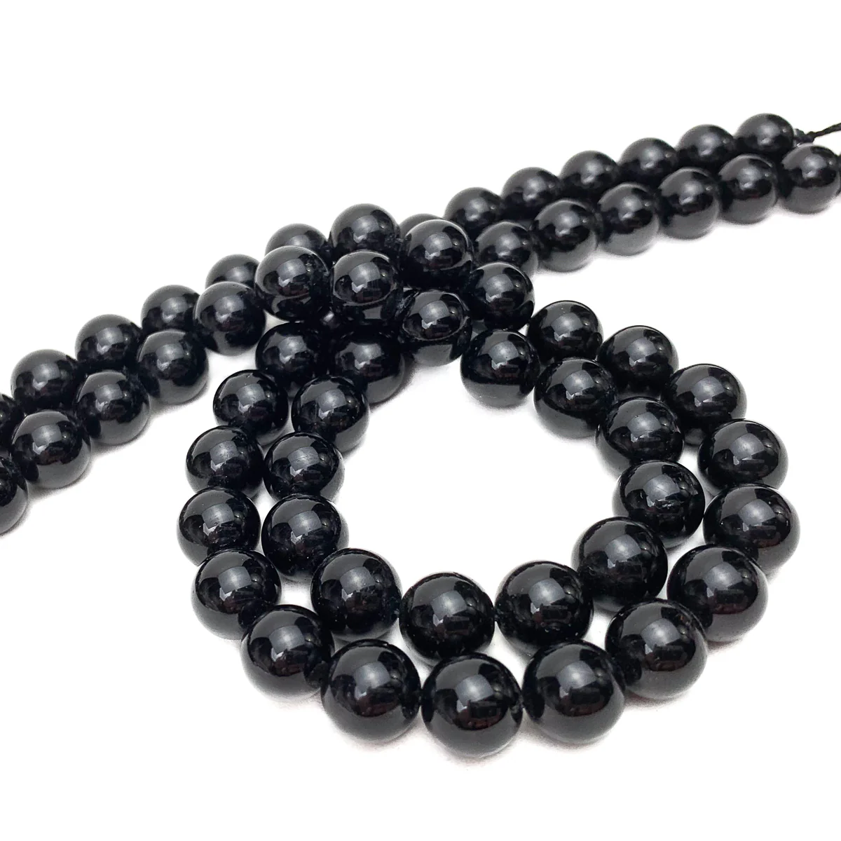 Black Tourmaline 10mm Smooth Rounds Bead Strand - Image 6