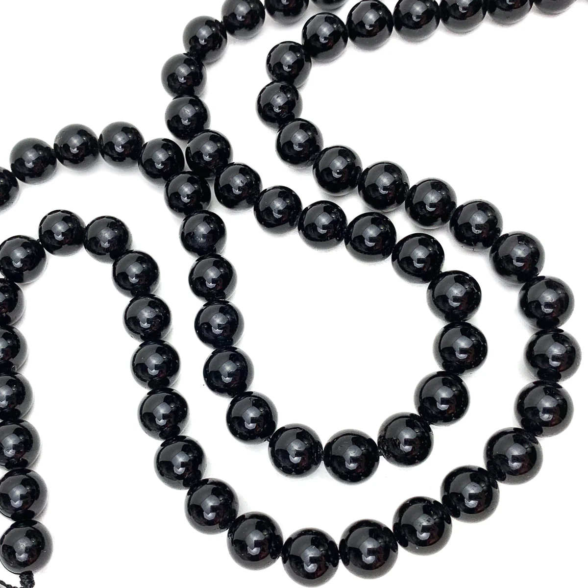 Black Tourmaline 10mm Smooth Rounds Bead Strand - Image 7