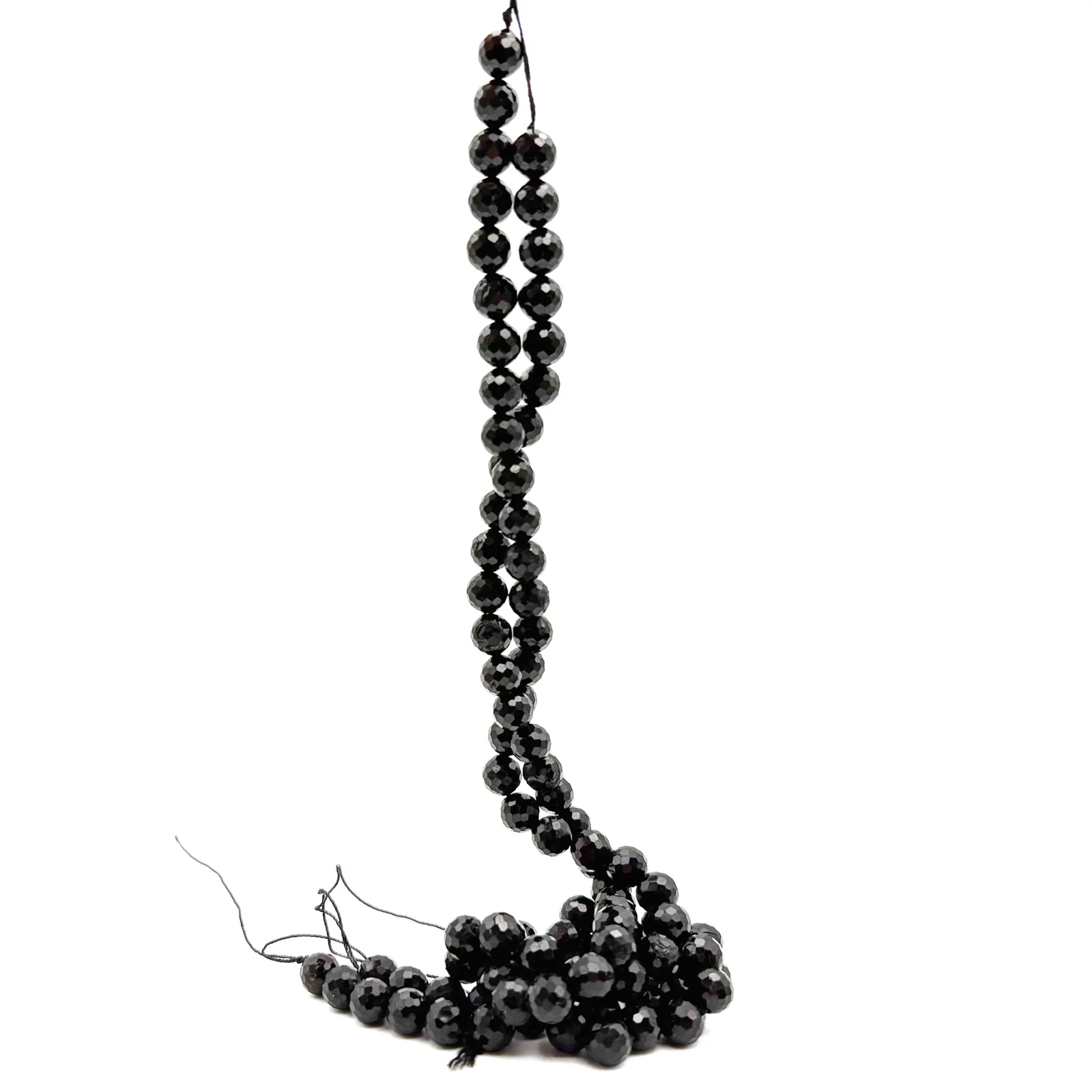 Black Tourmaline 8mm Faceted Rounds Bead Strand - Image 8