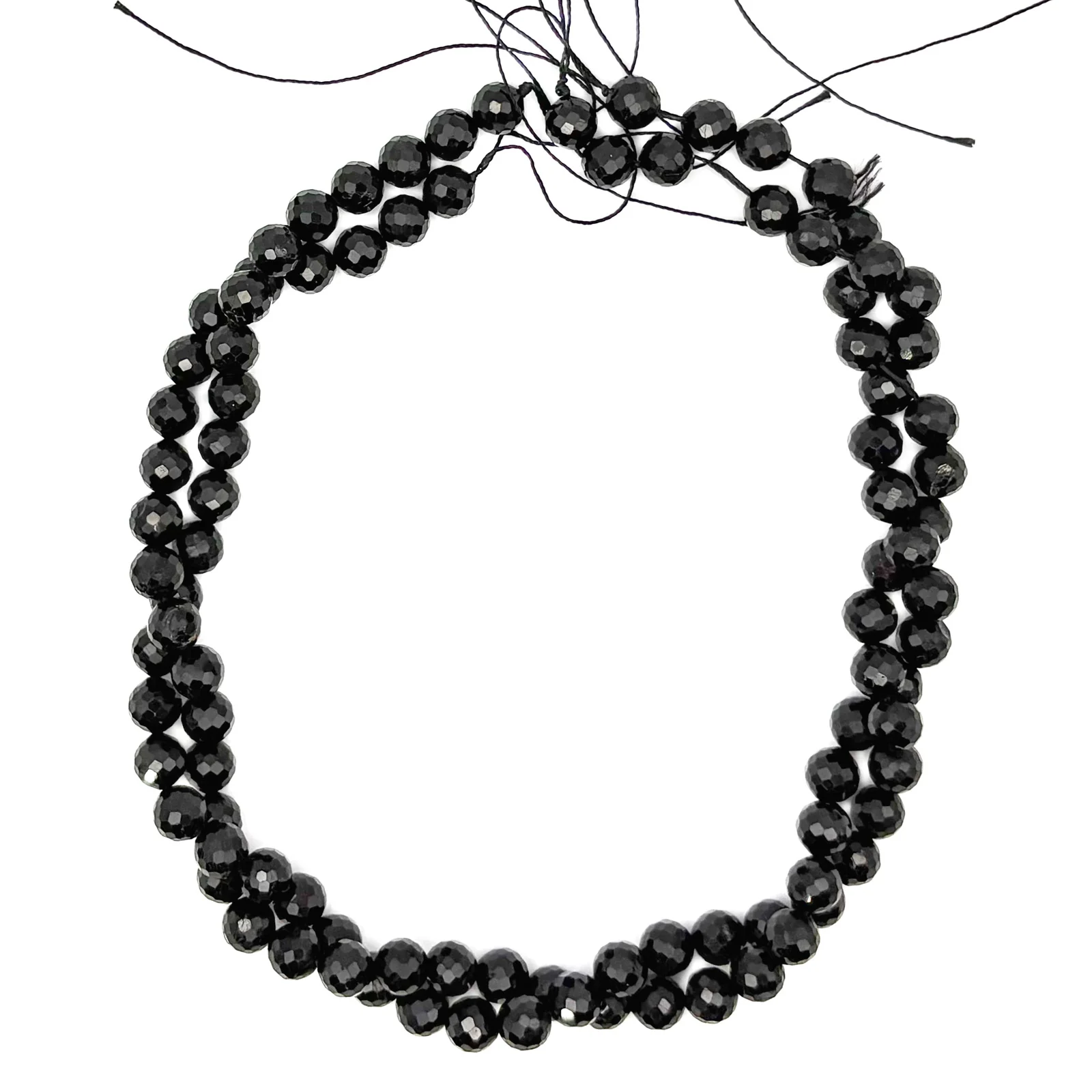 Black Tourmaline 8mm Faceted Rounds Bead Strand - Image 9